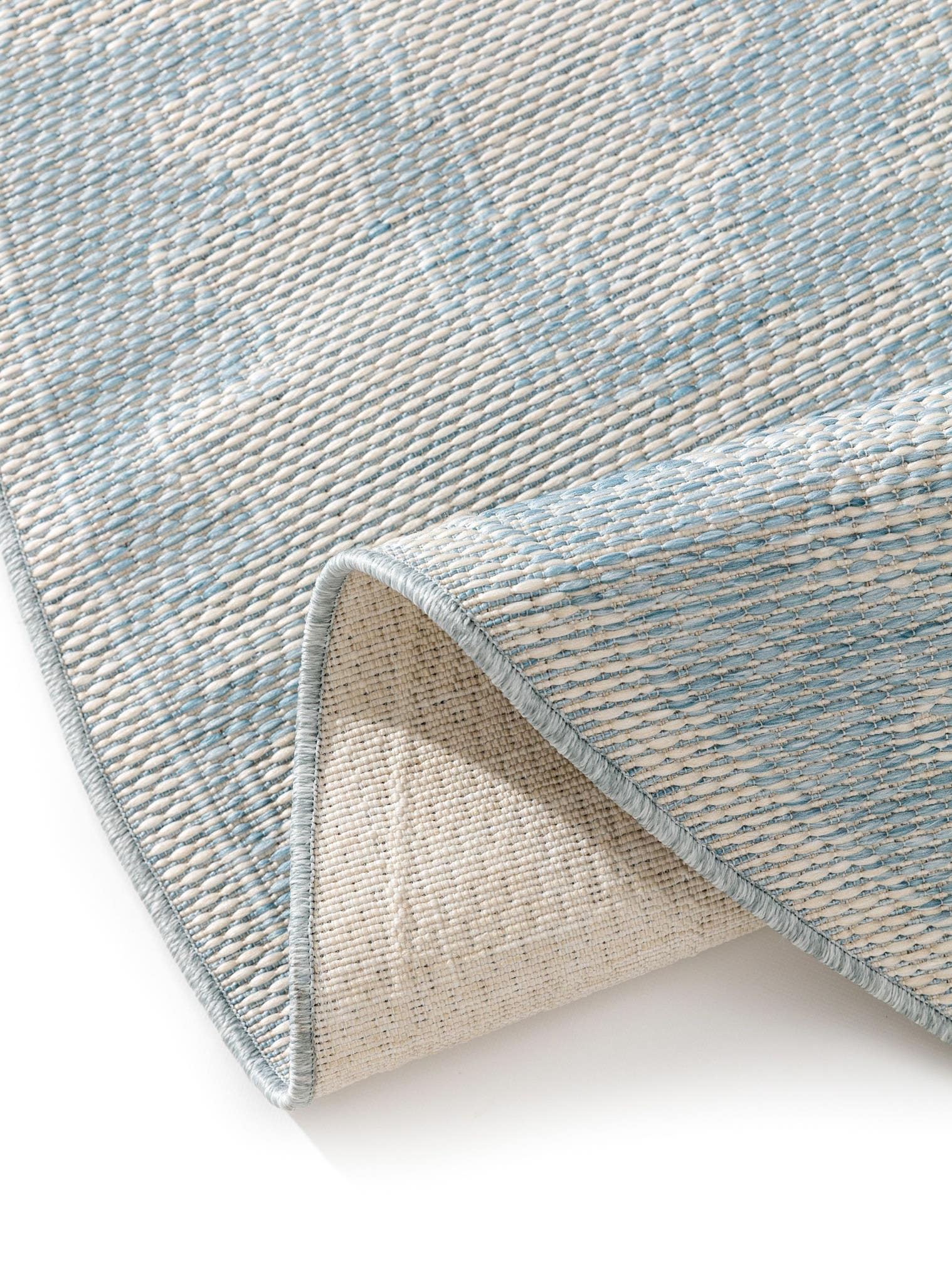 Teppich aus 100% Polypropylen in Blau mit bis 5 mm hohem Flor von benuta Nest