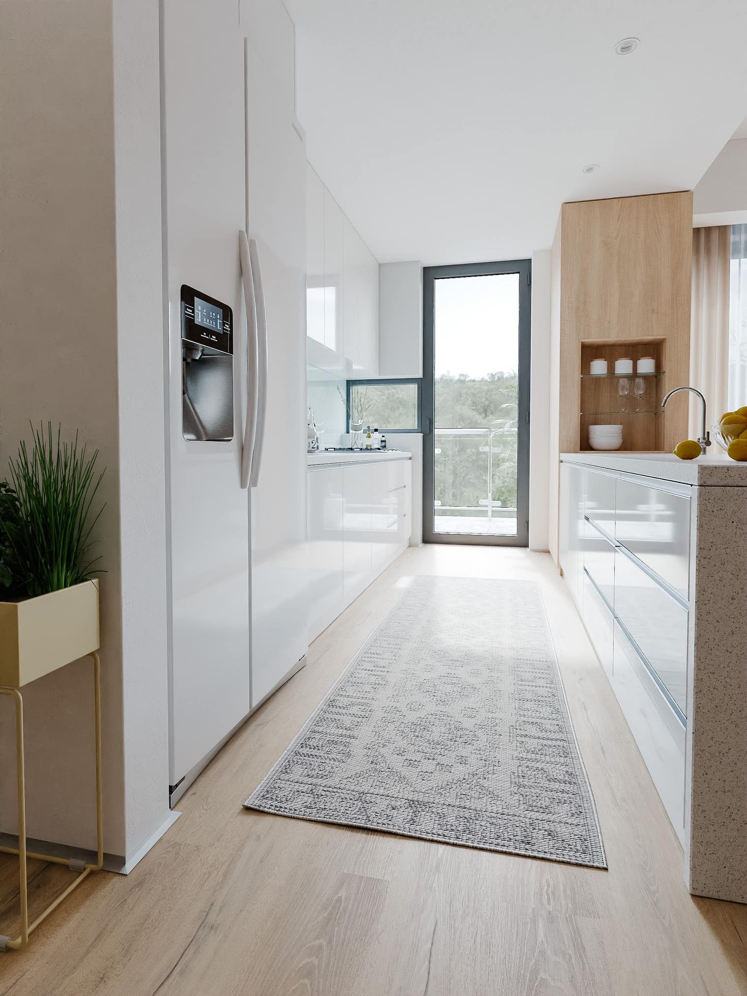 Teppich aus 100% Polypropylen in Grau mit bis 5 mm hohem Flor von benuta Nest