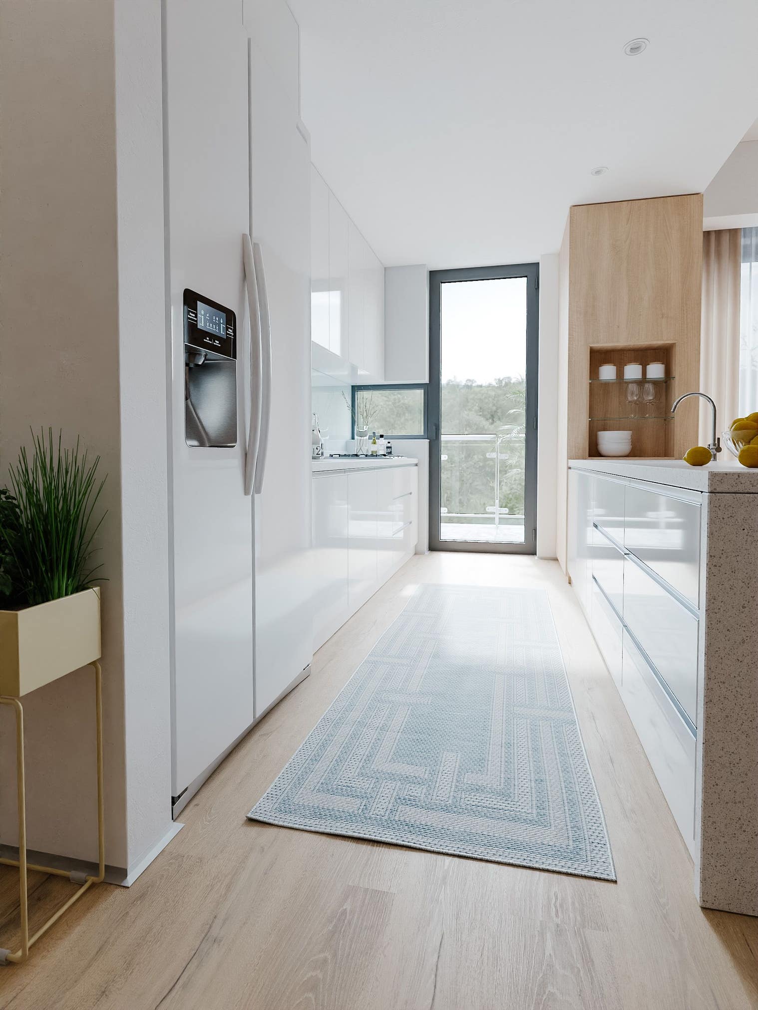 Rug made of 100% Polypropylene in Blue with a 1- 5 mm high pile by benuta Nest
