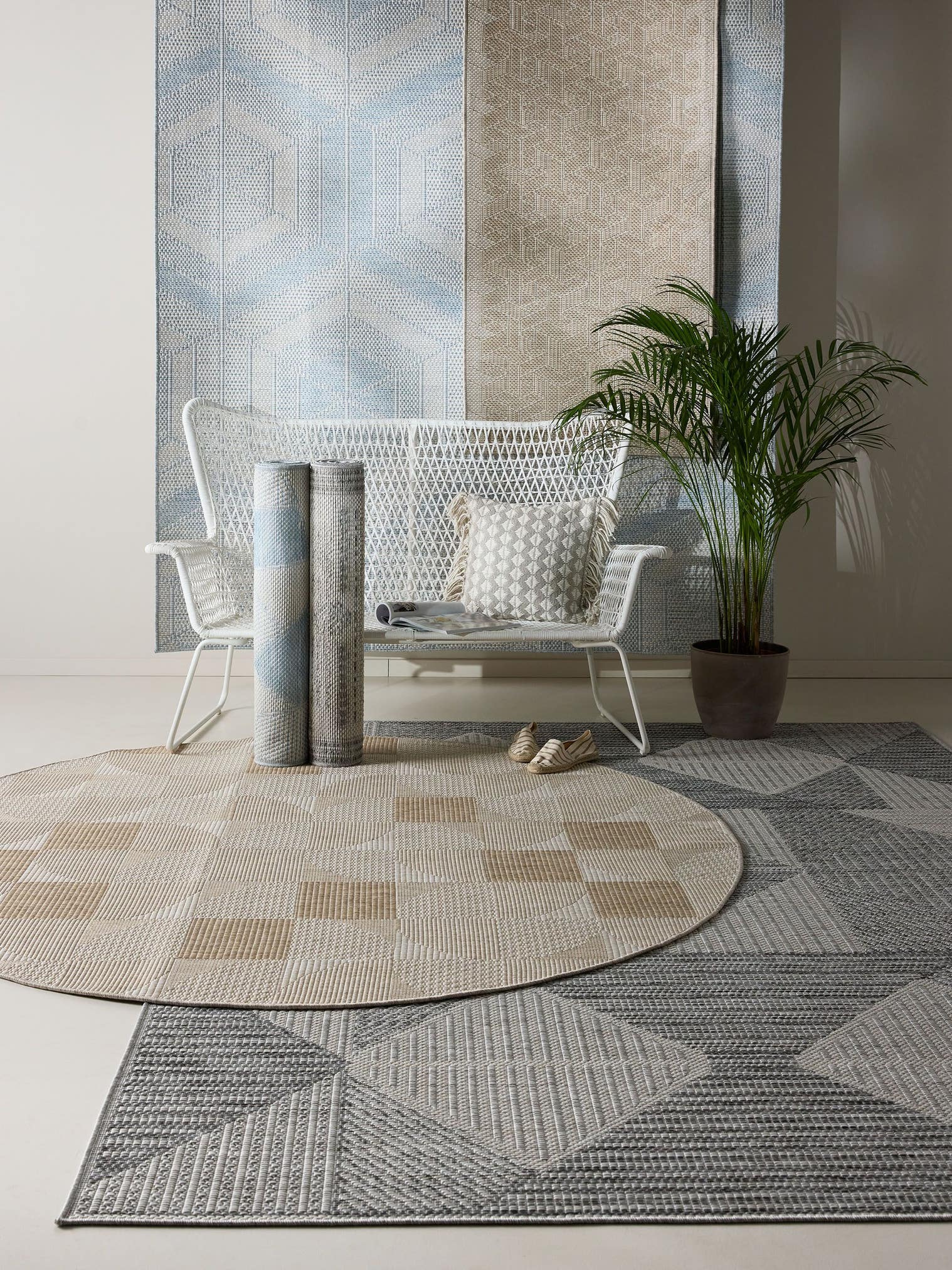 Rug made of 100% Polypropylene in Grey with a 1- 5 mm high pile by benuta Nest