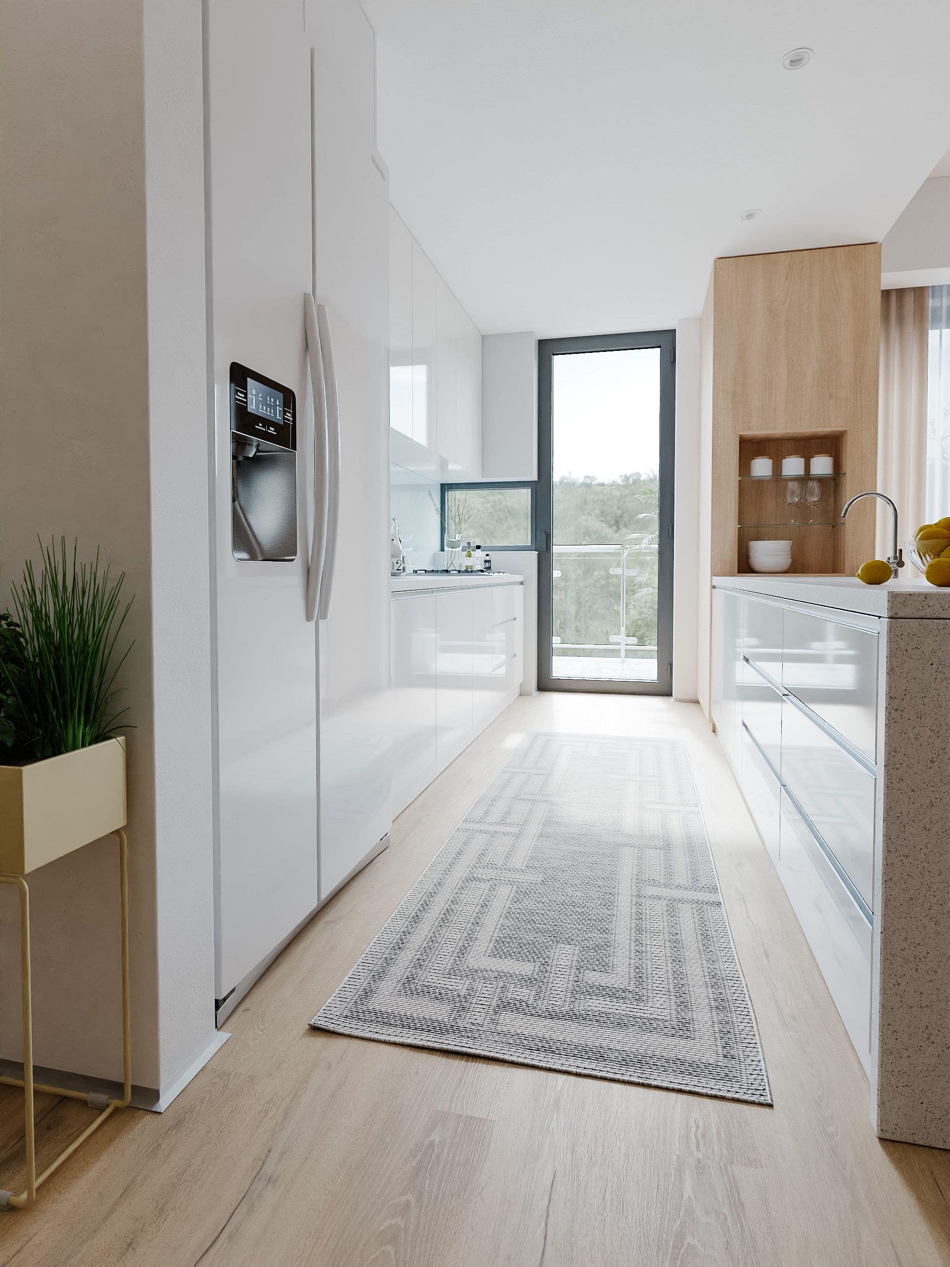Rug made of 100% Polypropylene in Grey with a 1- 5 mm high pile by benuta Nest