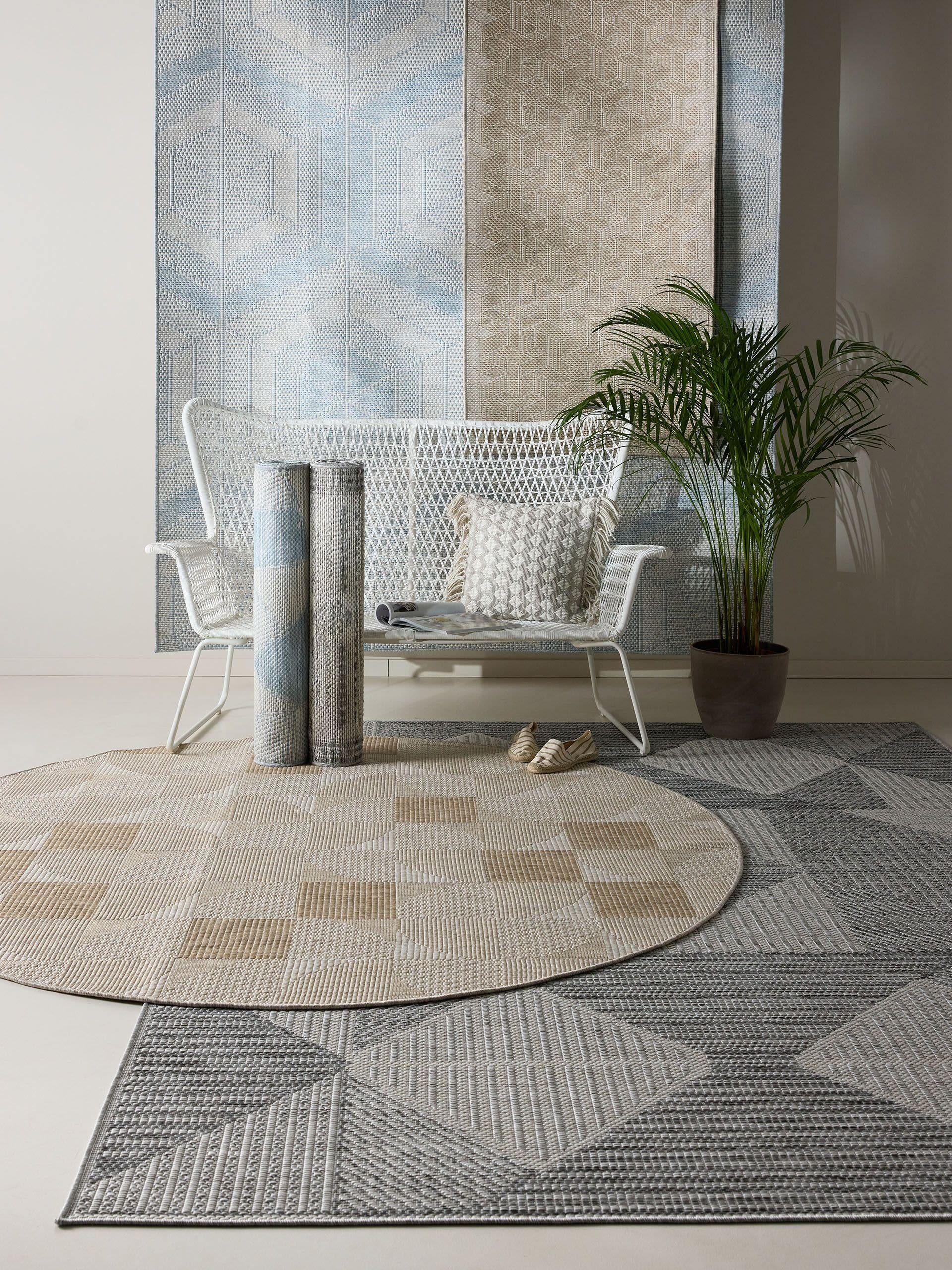 Rug made of 100% Polypropylene in Grey with a 1- 5 mm high pile by benuta Nest