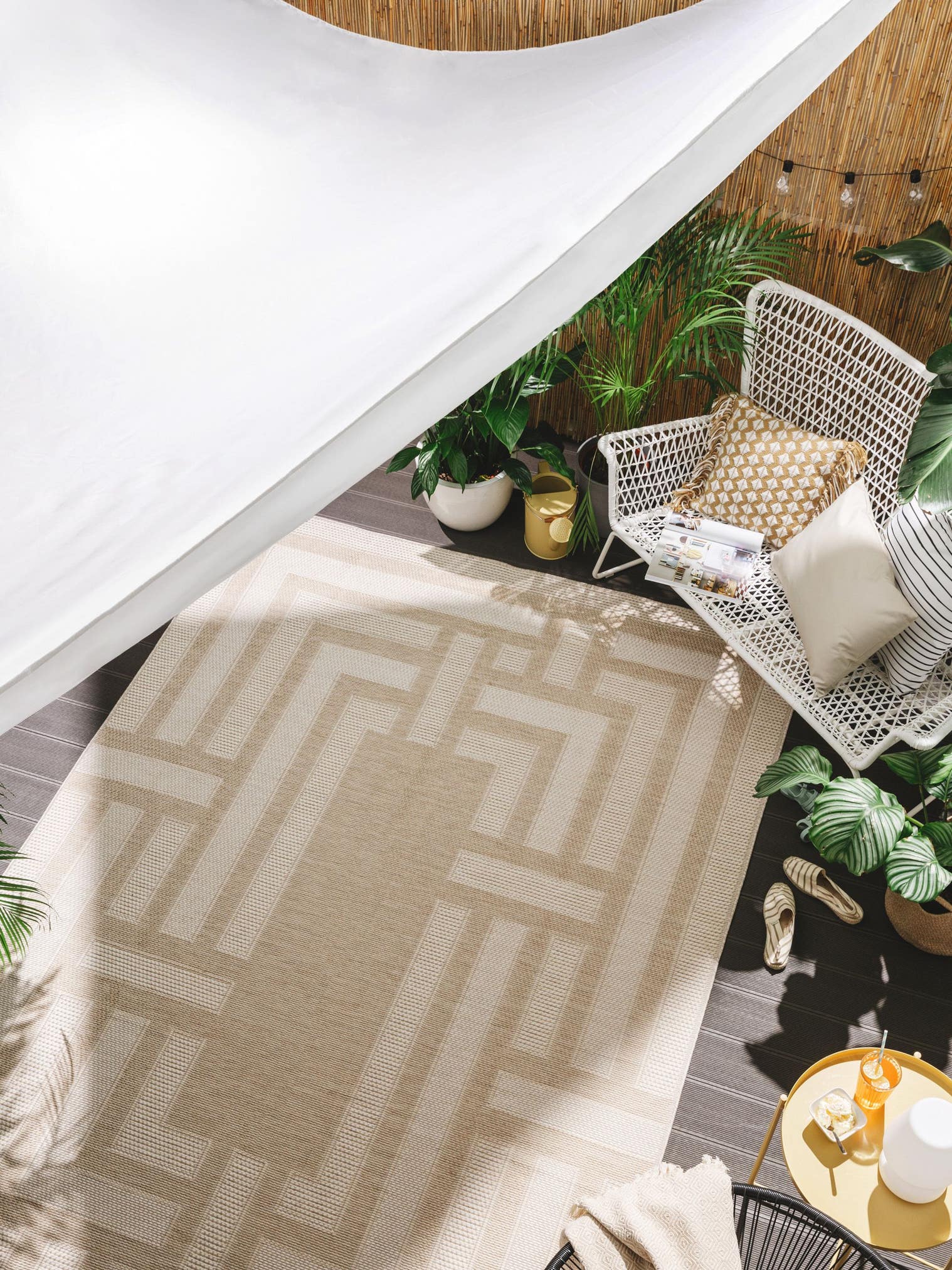 Tapete de 100% polipropileno em Branco com pelo de até 5 mm de altura da benuta Nest