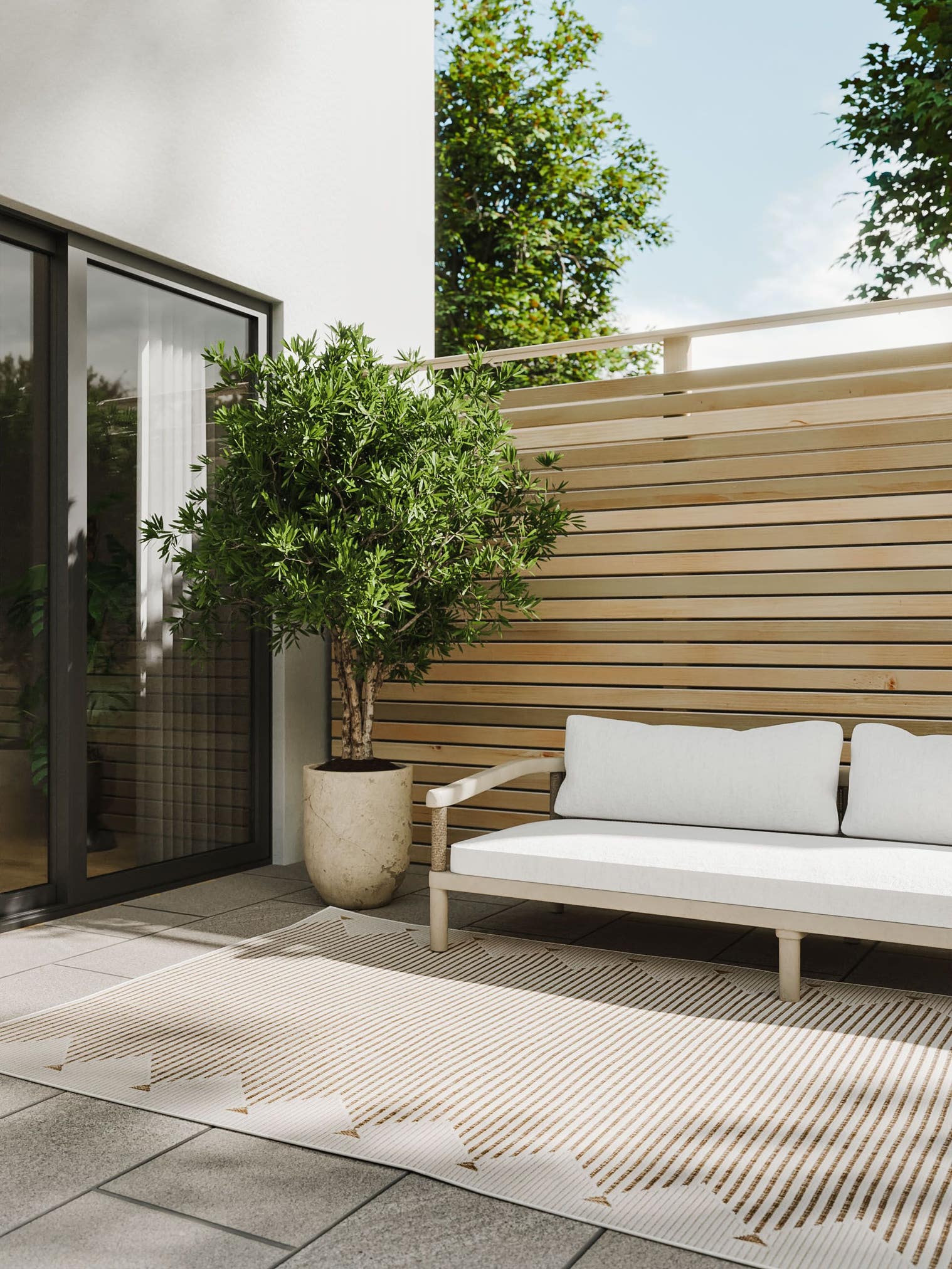 Rug made of 100% Polypropylene in White with a 1- 5 mm high pile by benuta Basic