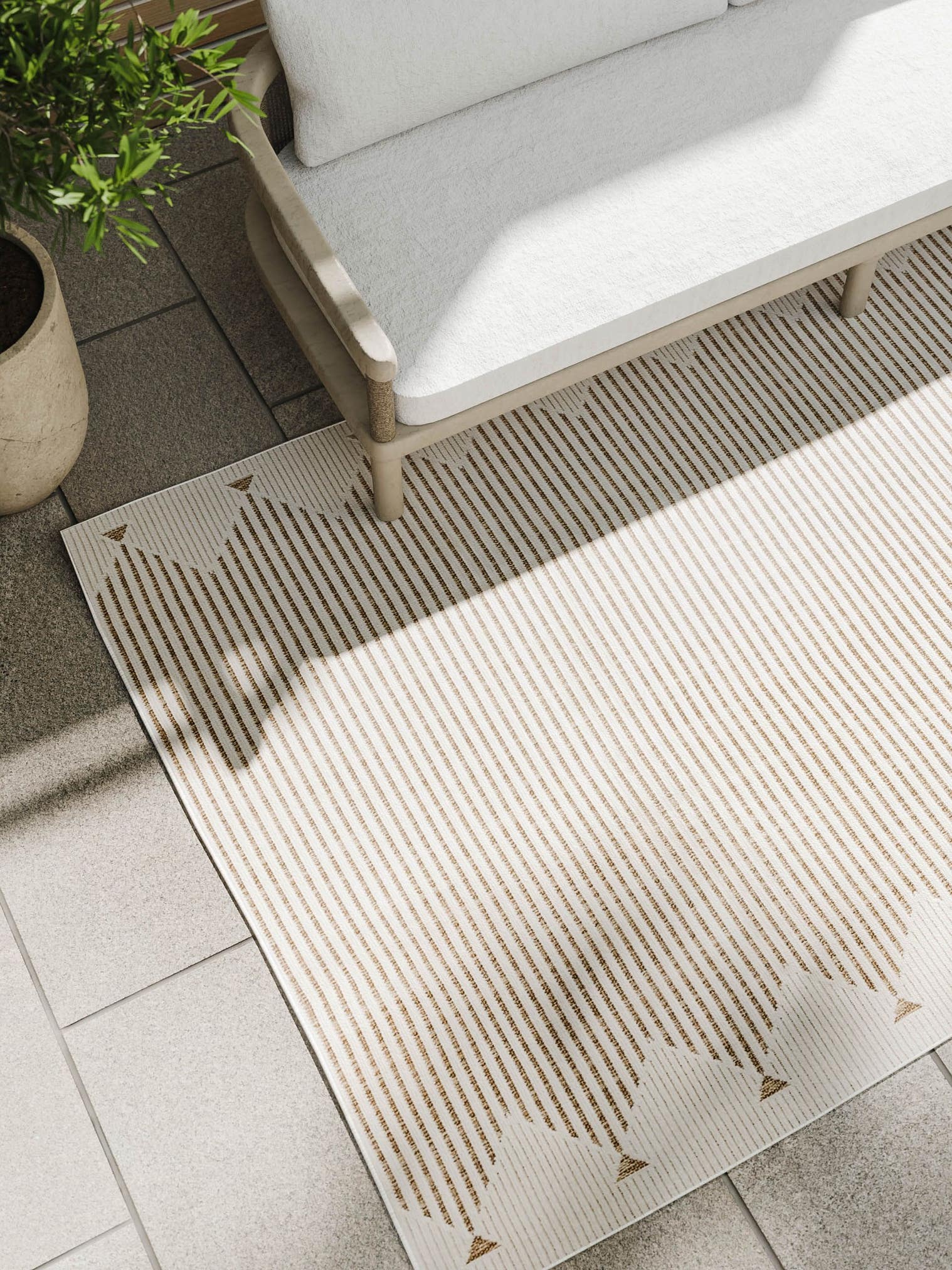 Rug made of 100% Polypropylene in White with a 1- 5 mm high pile by benuta Basic