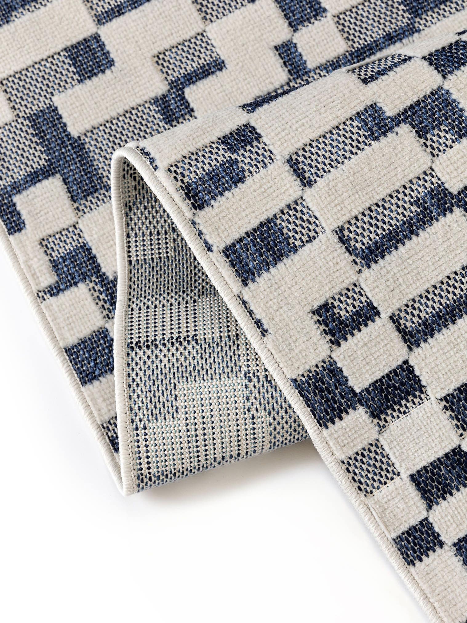 Teppich aus 100% Polypropylen in Blau mit bis 5 mm hohem Flor von benuta Basic