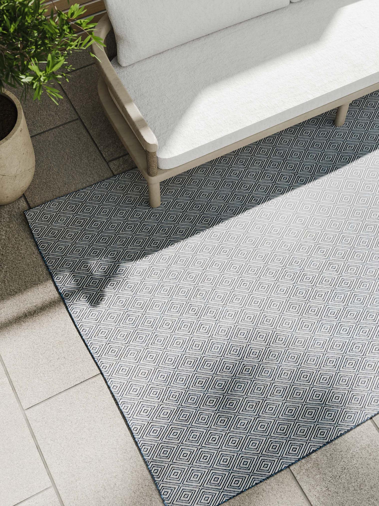 Teppich aus 100% Polypropylen in Blau mit bis 5 mm hohem Flor von benuta Basic