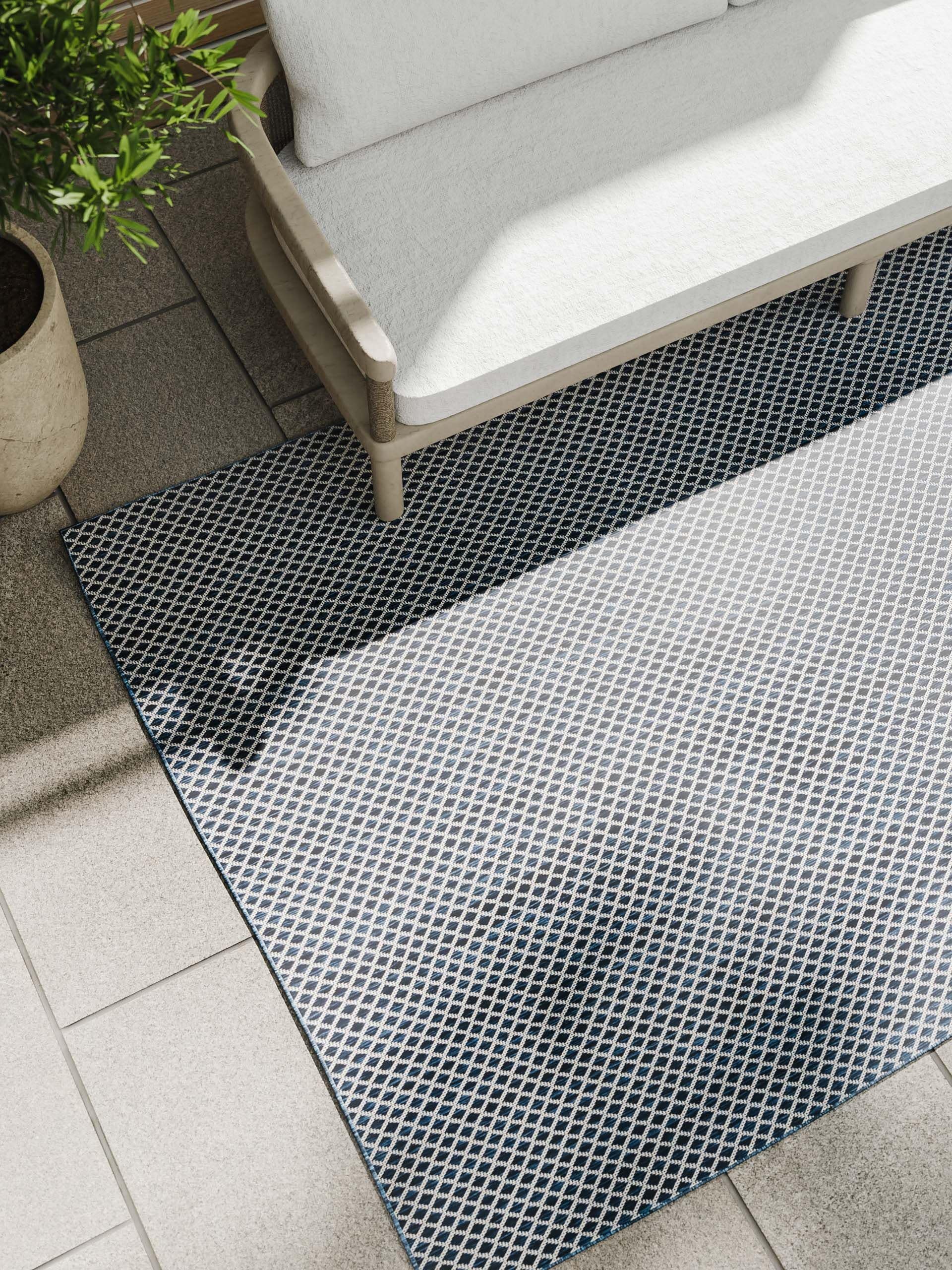 Tapete de 100% polipropileno em Azul com pelo de até 5 mm de altura da benuta Basic