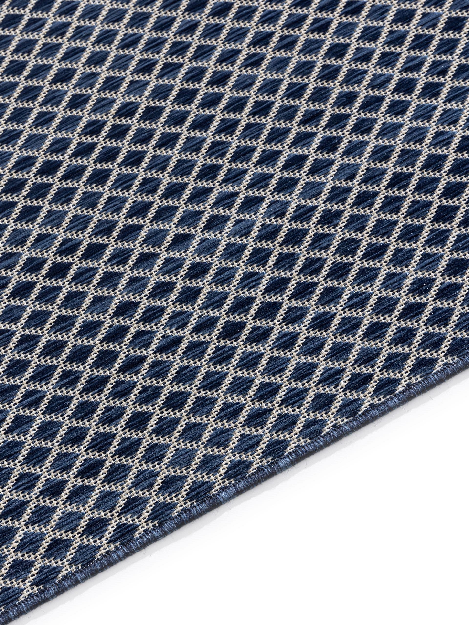 Tapete de 100% polipropileno em Azul com pelo de até 5 mm de altura da benuta Basic