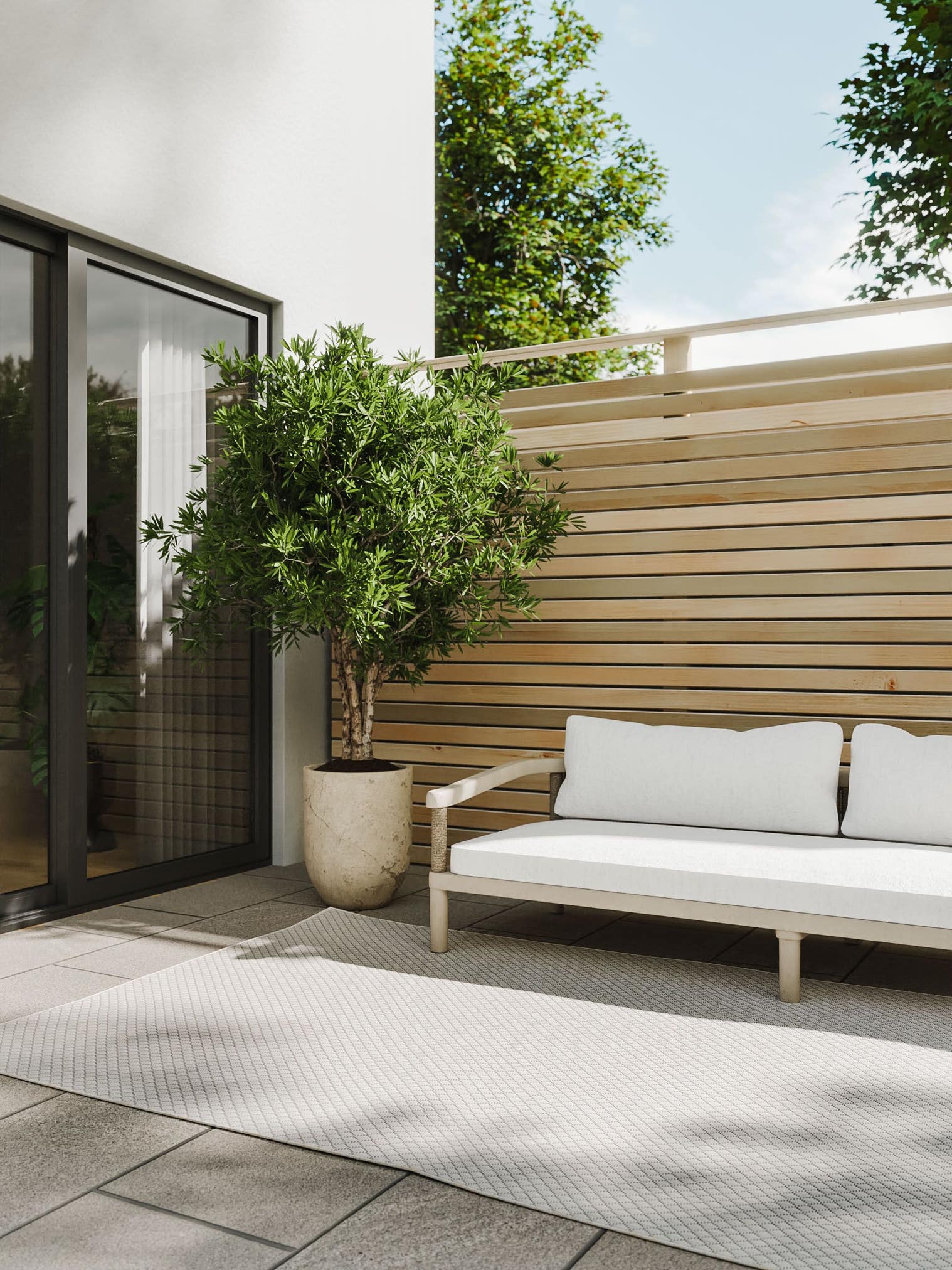 Rug made of 100% Polypropylene in White with a 1- 5 mm high pile by benuta Basic