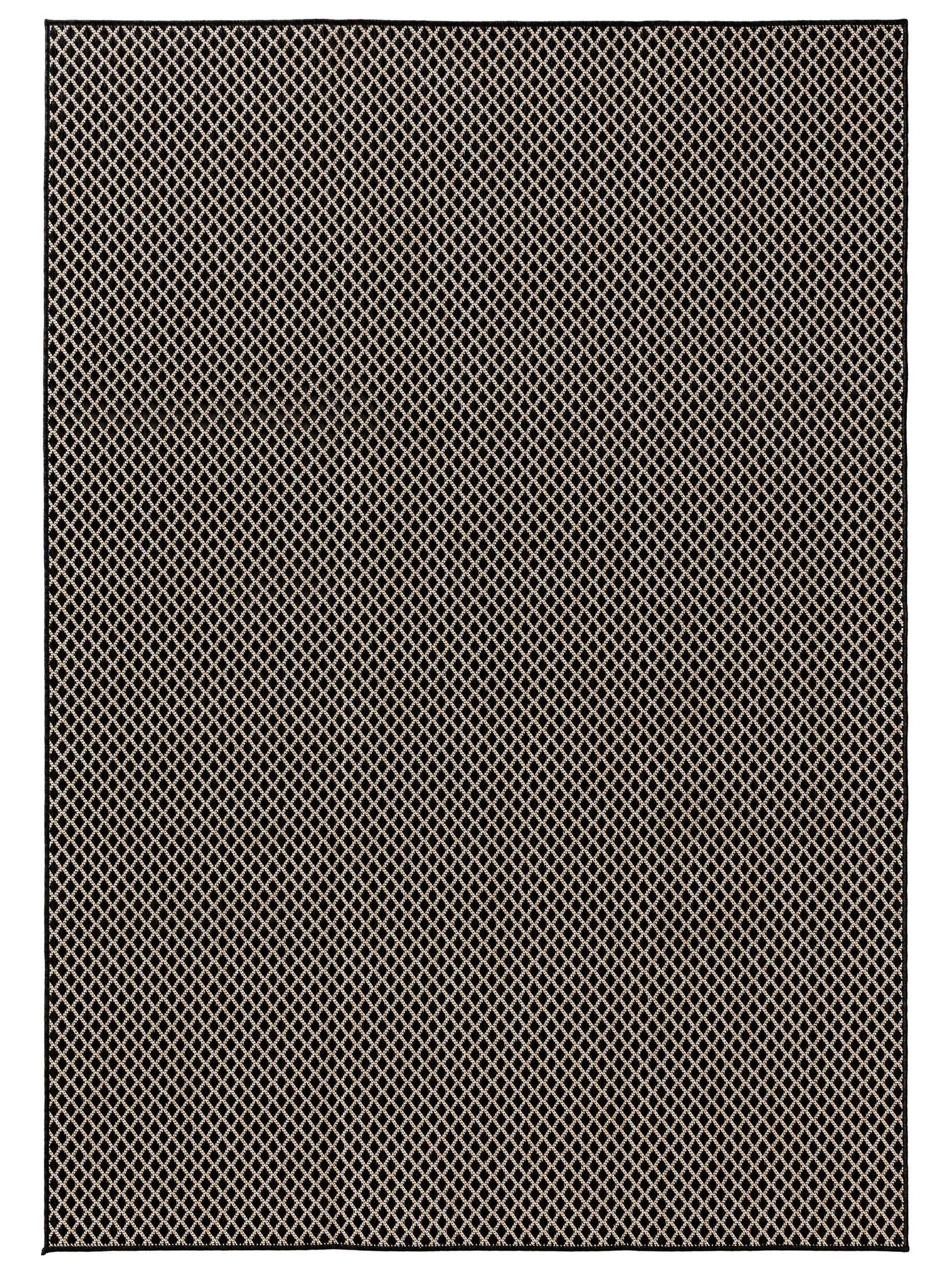 Rug made of 100% Polypropylene in Black/White with a 1- 5 mm high pile by benuta Basic