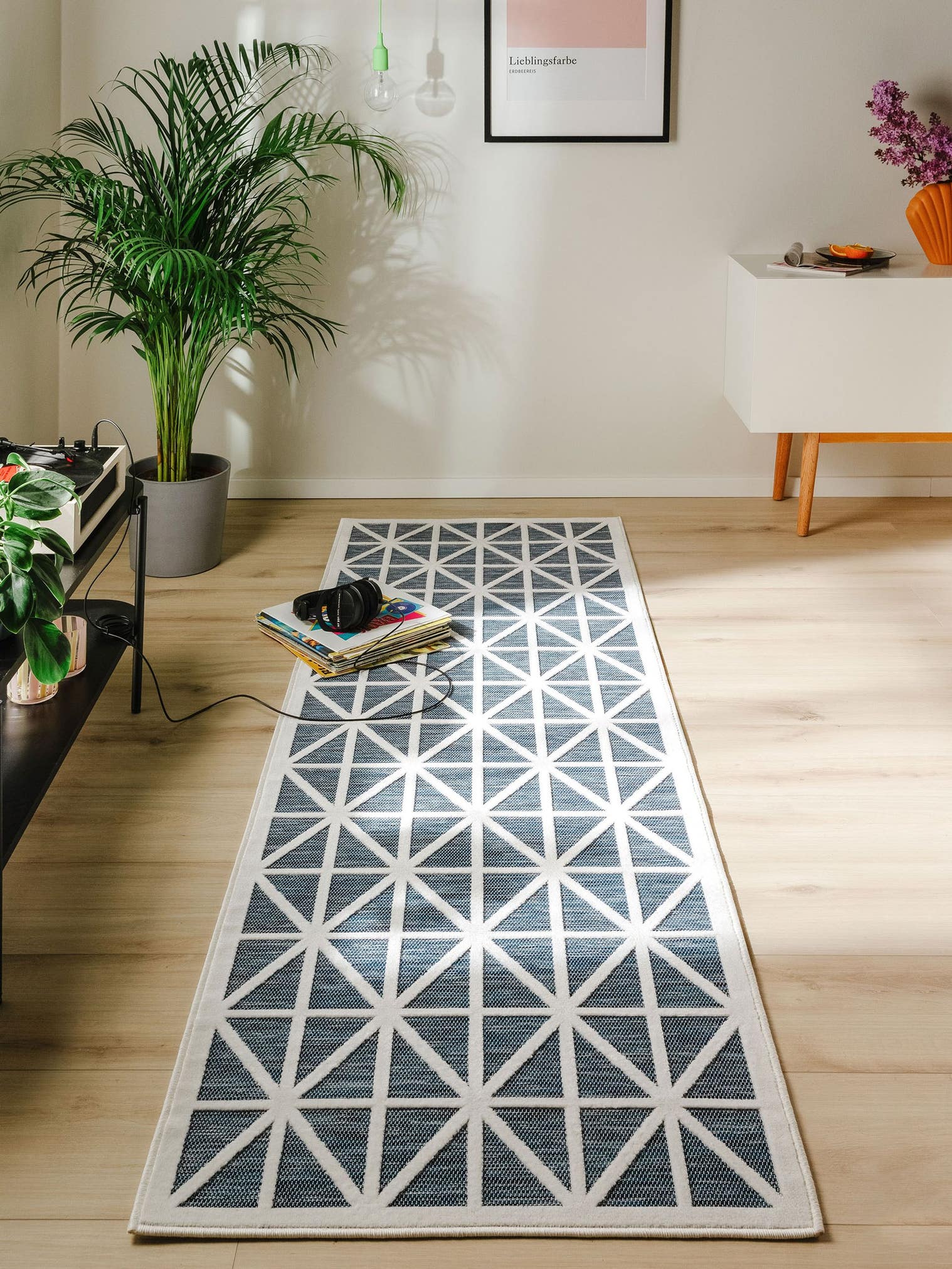 Teppich aus 100% Polypropylen in Blau mit bis 5 mm hohem Flor von benuta Pop