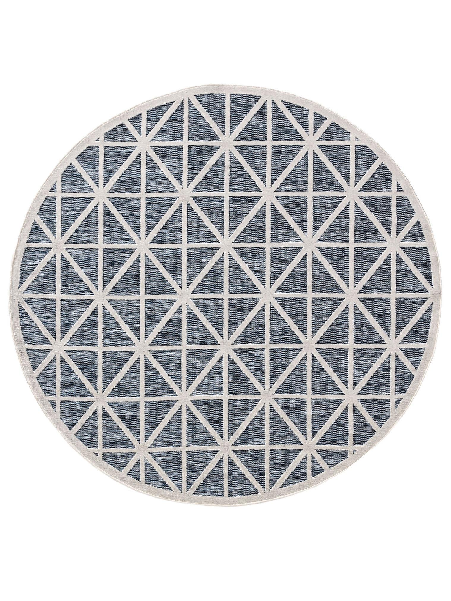 Tapis en 100% Polypropylène en Bleu avec une pile de 1- 5 mm de hauteur de benuta Pop