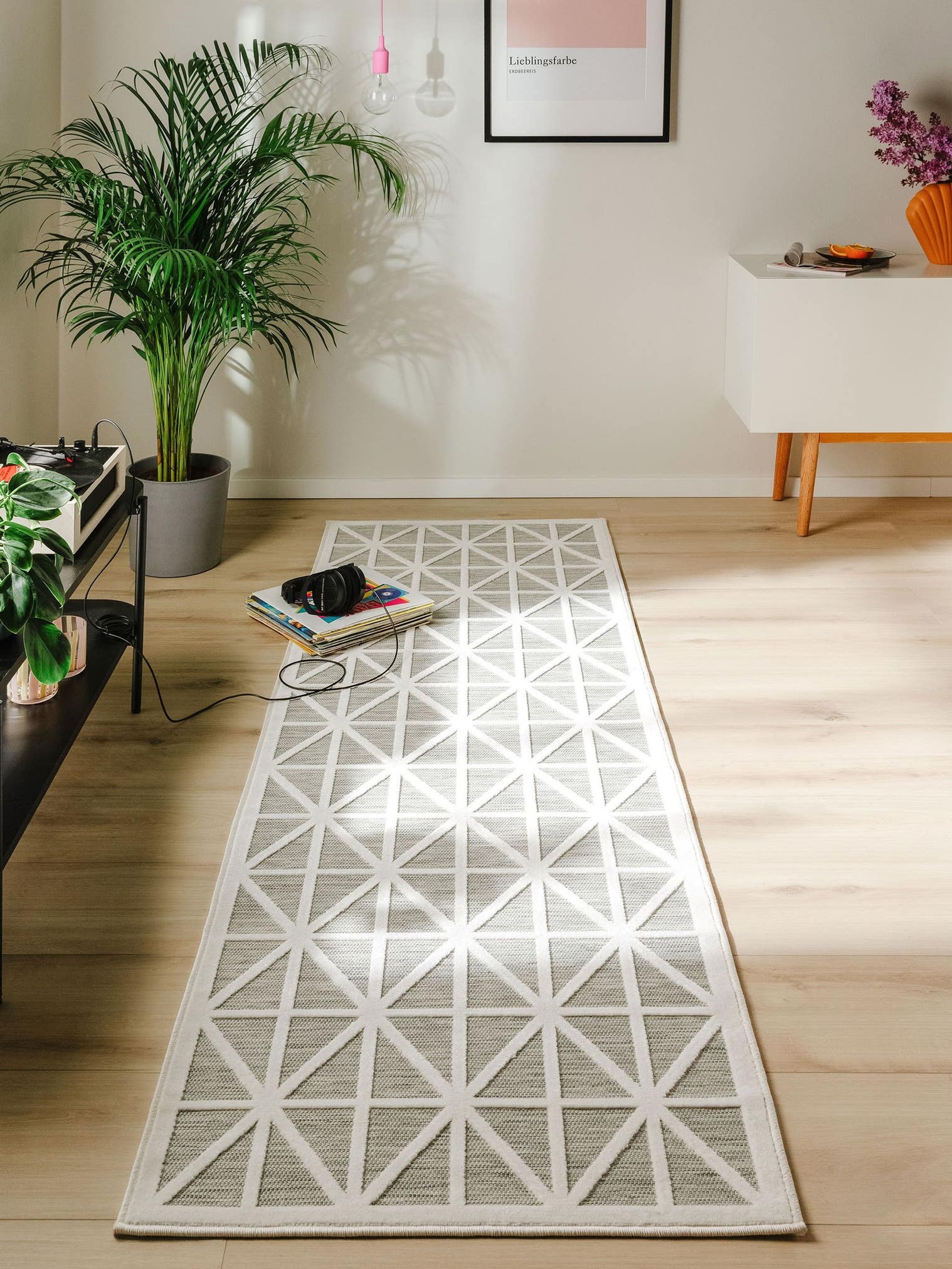 Teppich aus 100% Polypropylen in Grau mit bis 5 mm hohem Flor von benuta Pop