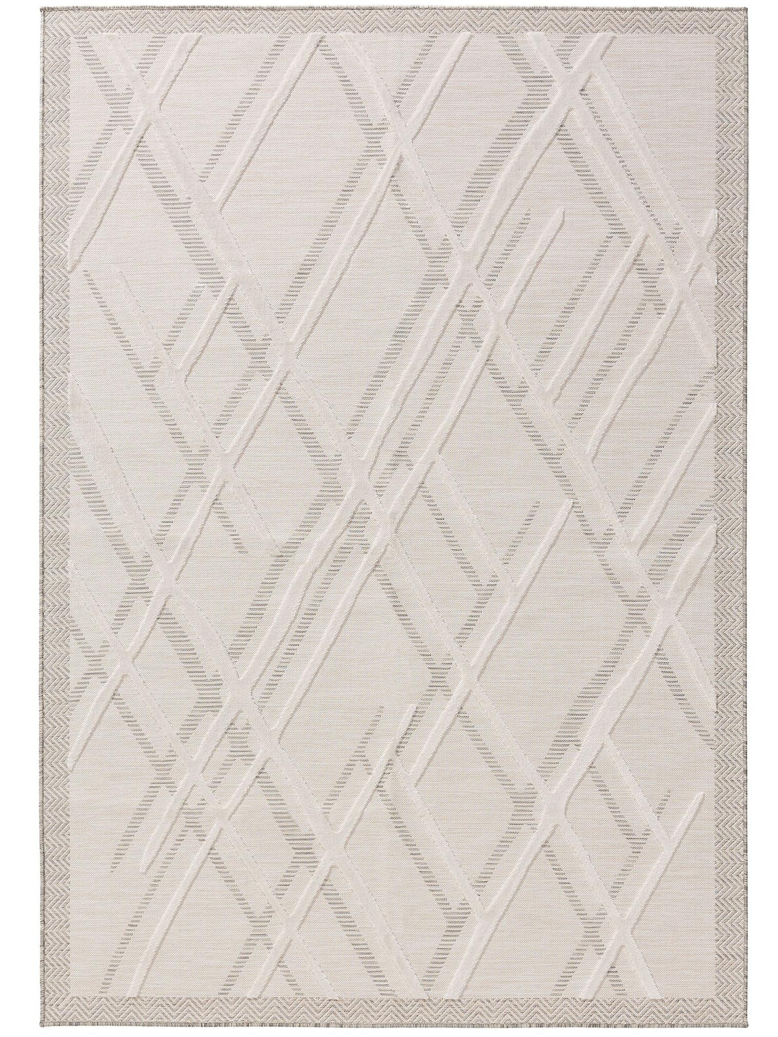 Teppich aus 100% Polypropylen in Weiß mit bis 5 mm hohem Flor von benuta Basic