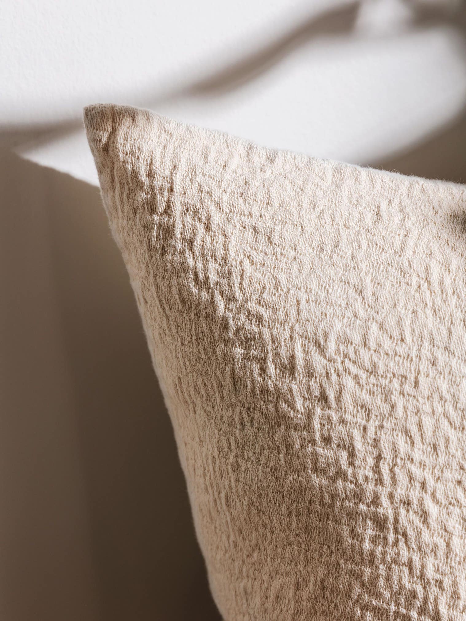 Kissenbezug Carmo Cream im Design Uni aus 100% Baumwolle von benuta
