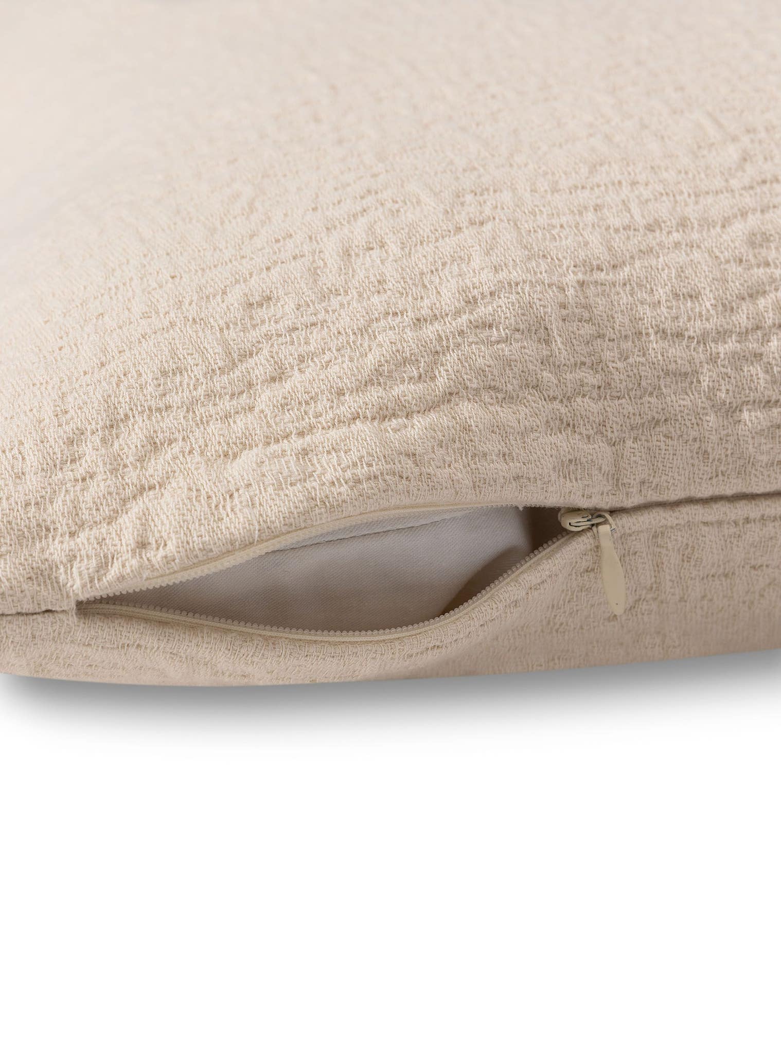 Kissenbezug Carmo Cream im Design Uni aus 100% Baumwolle von benuta