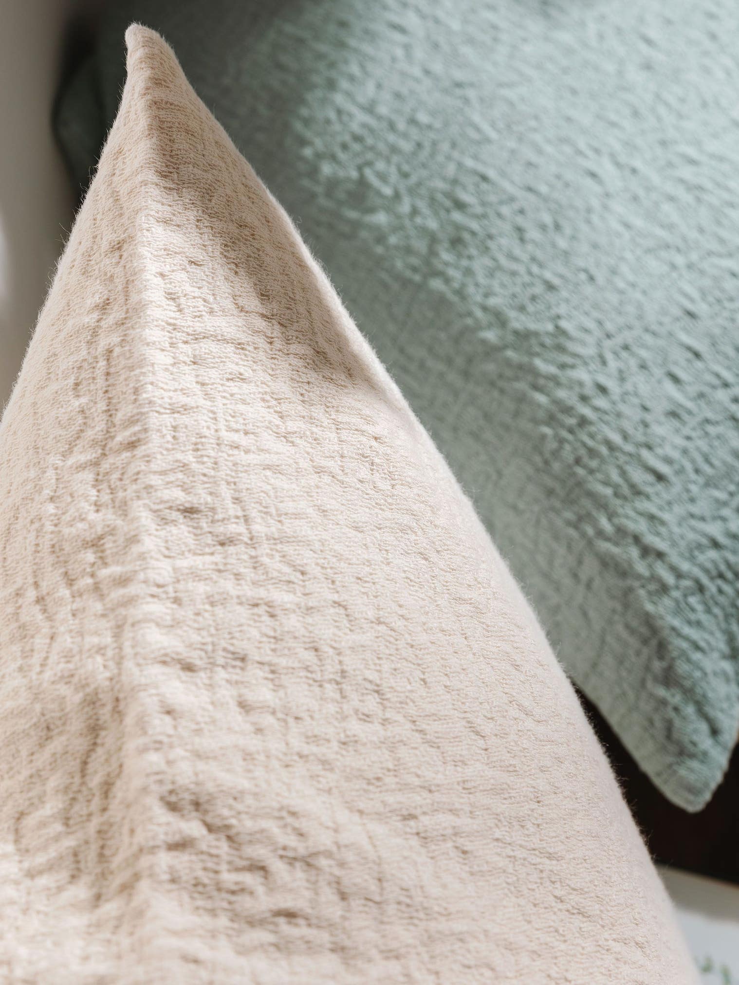 Kissenbezug Carmo Cream im Design Uni aus 100% Baumwolle von benuta