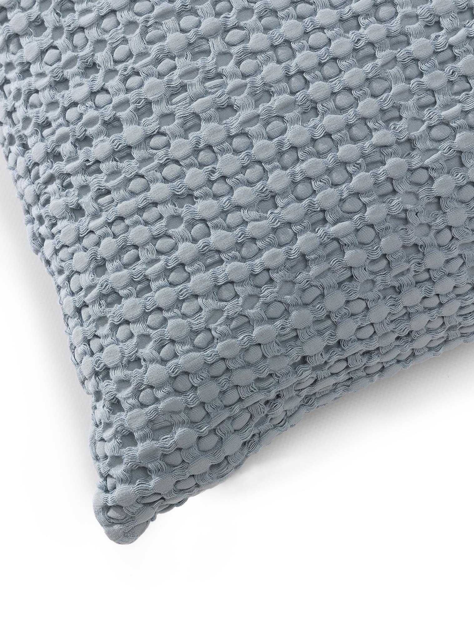Cushion Cover Cloe Blue/Grey in Relief design made of 100% Cotton by benuta Pop