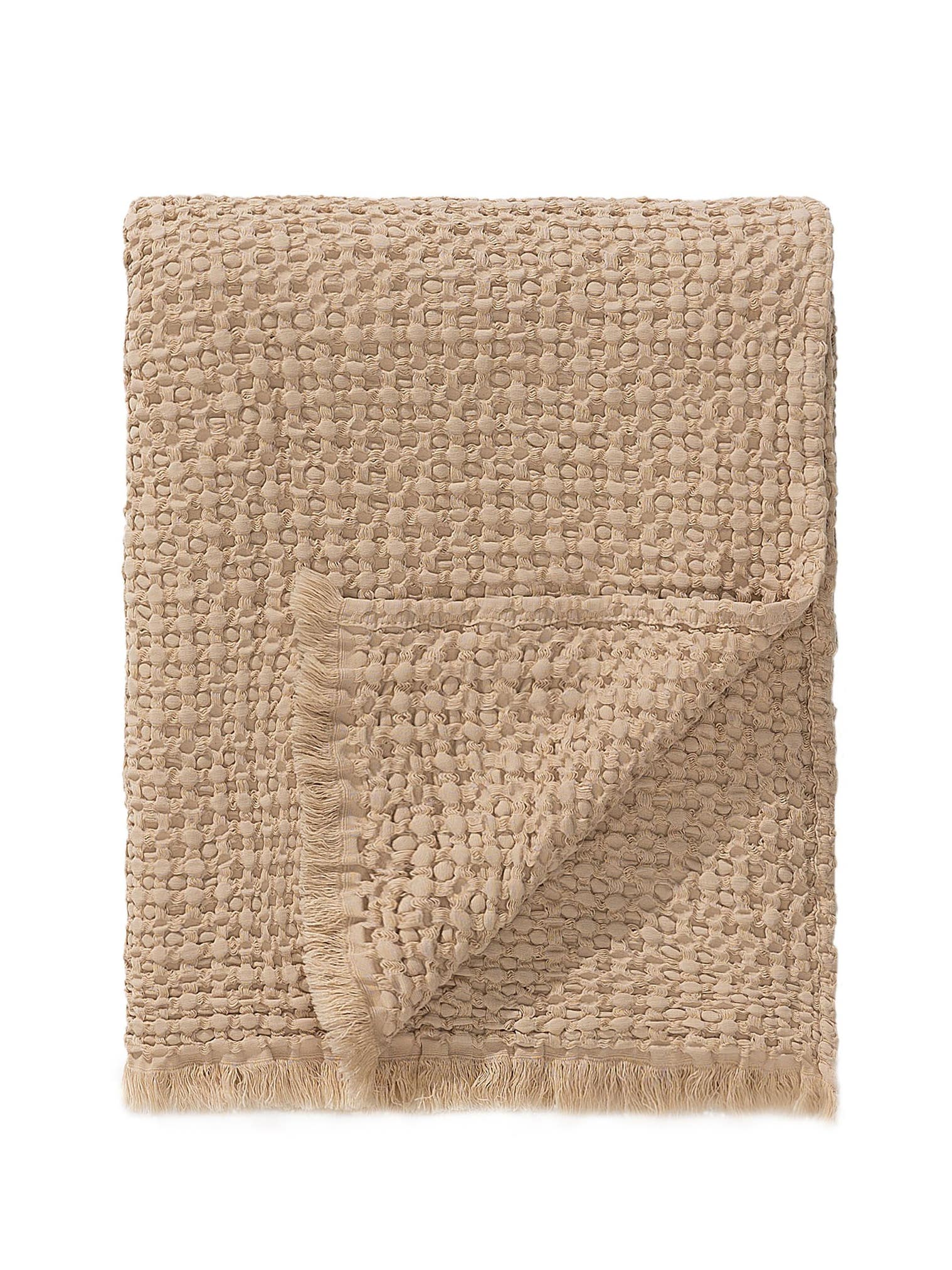 Baumwolldecke Cloe Beige im Design Relief aus 100% Baumwolle von benuta
