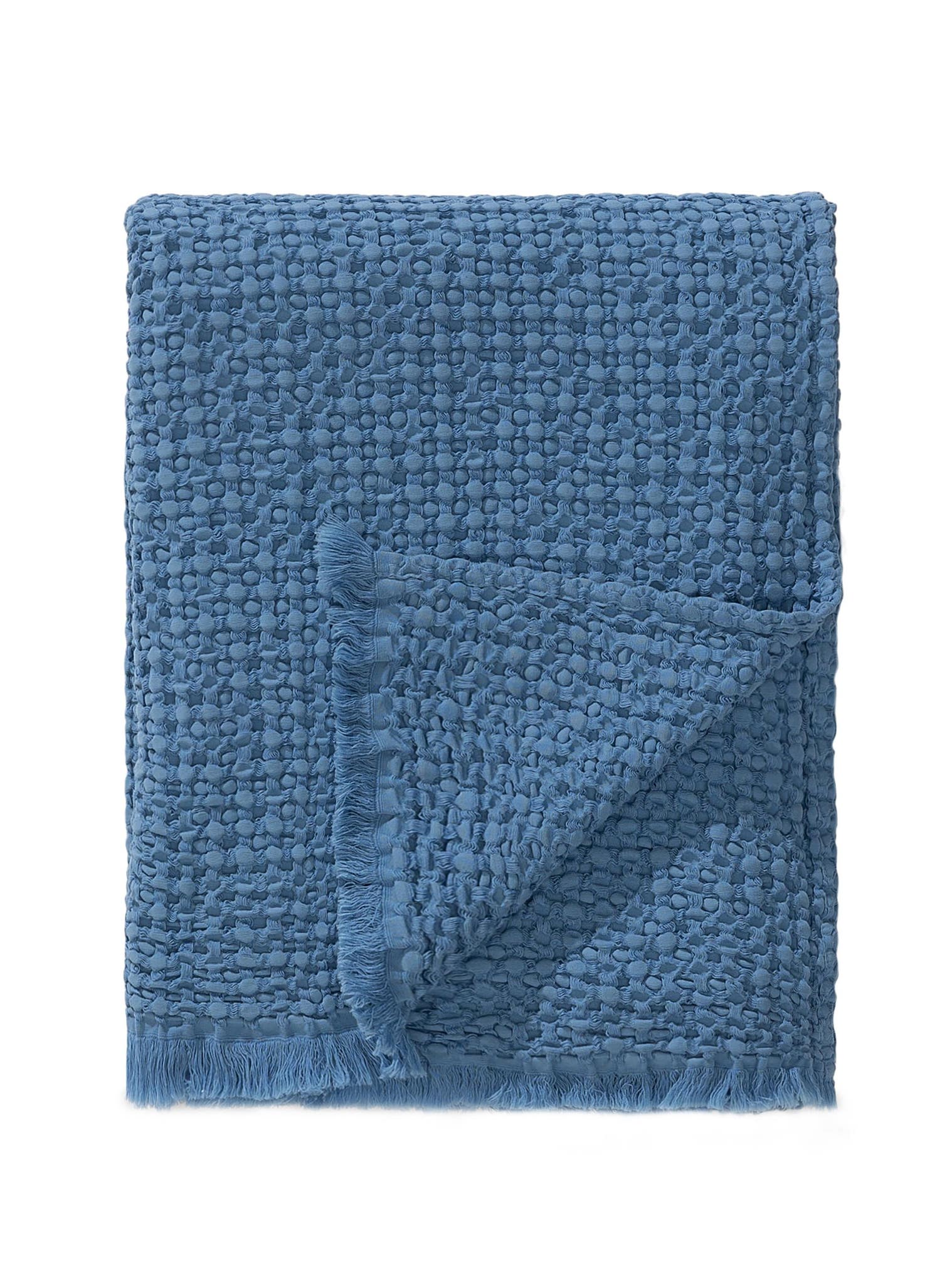 Plaid in cotone Cloe Azzuro in Relief-ontwerp van 100% Cotone door benuta