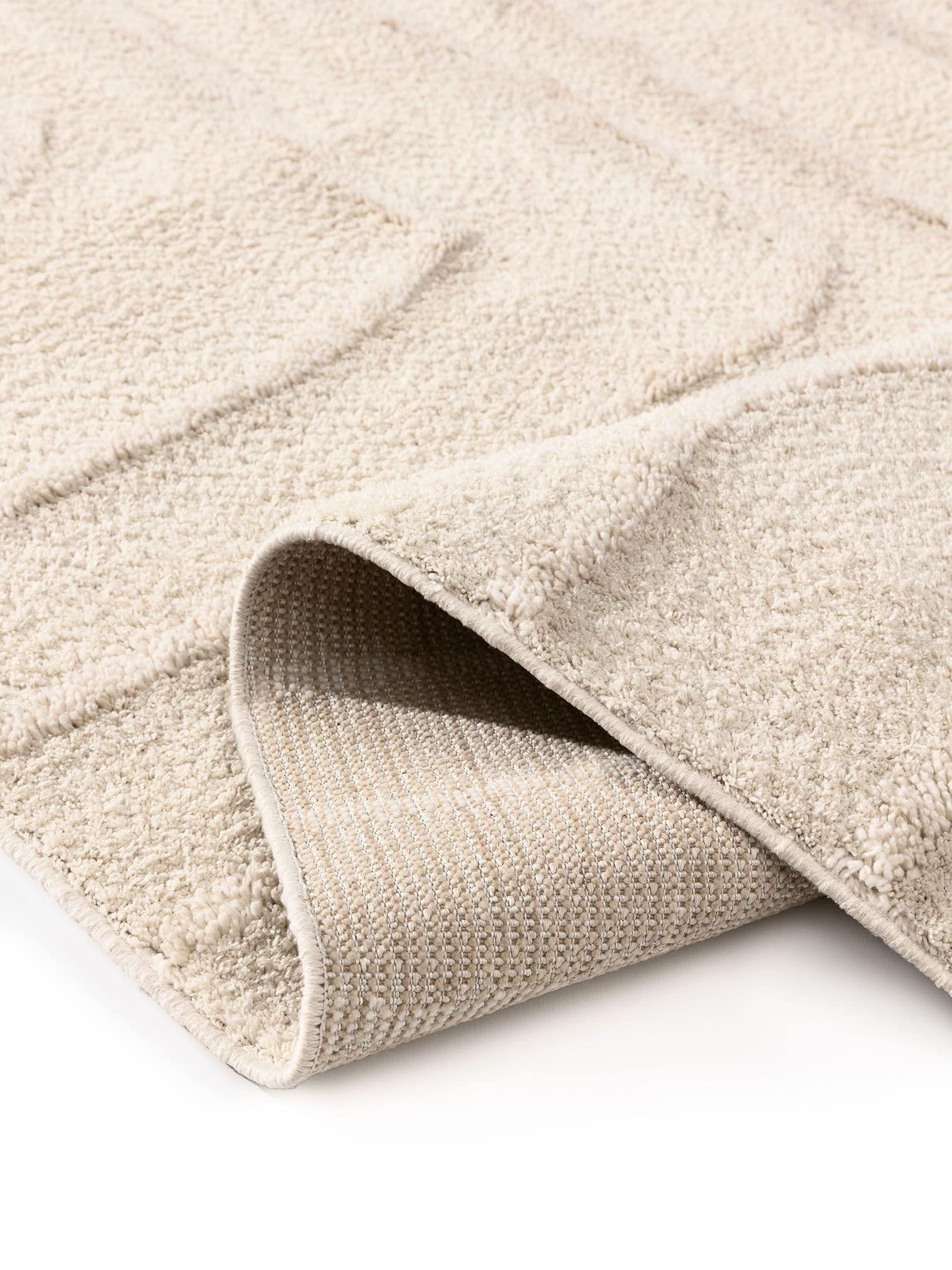 Tapis en 100% Polyester en Blanc avec une pile de 6 - 10 mm de hauteur de benuta Pop