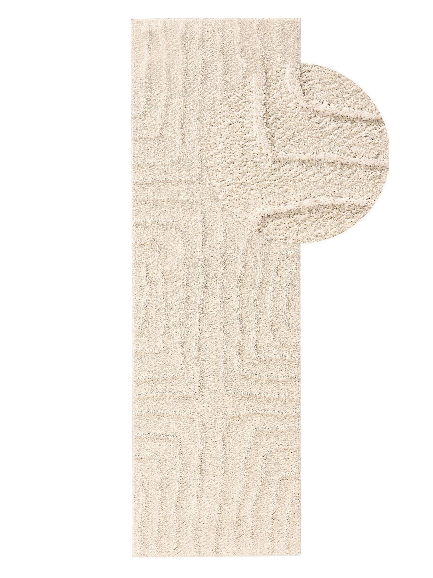 Teppich aus 100% Polyester in Weiß mit 6 bis 10 mm hohem Flor von benuta Pop