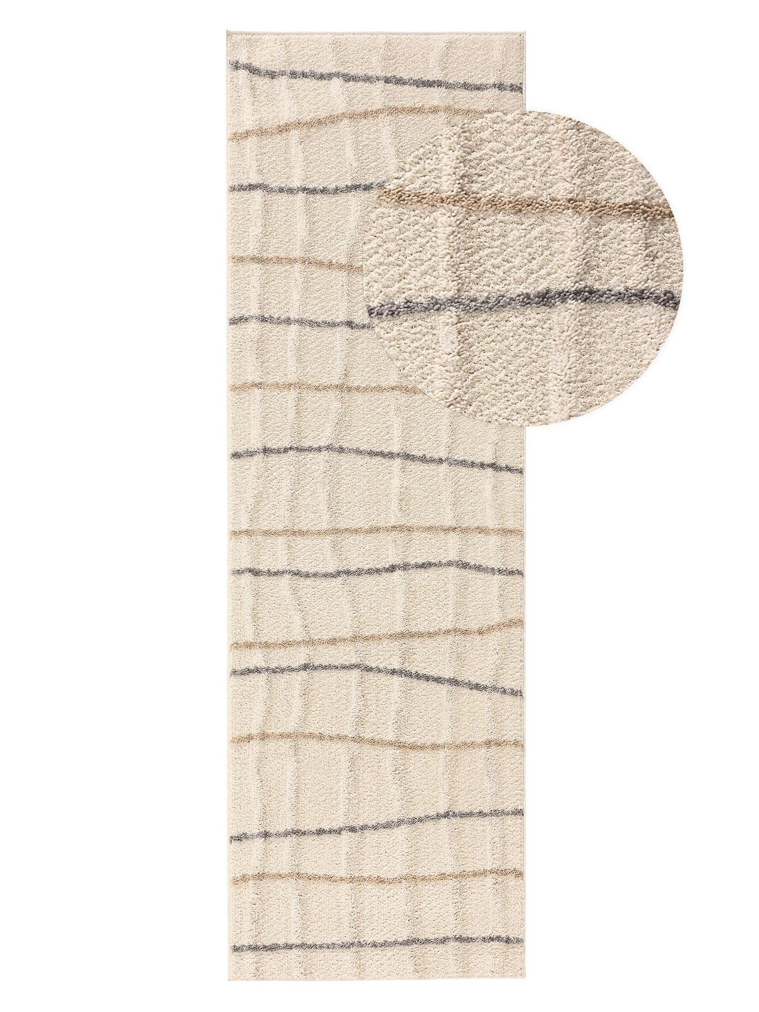 Tapis en 100% Polyester en Blanc avec une pile de 6 - 10 mm de hauteur de benuta Pop