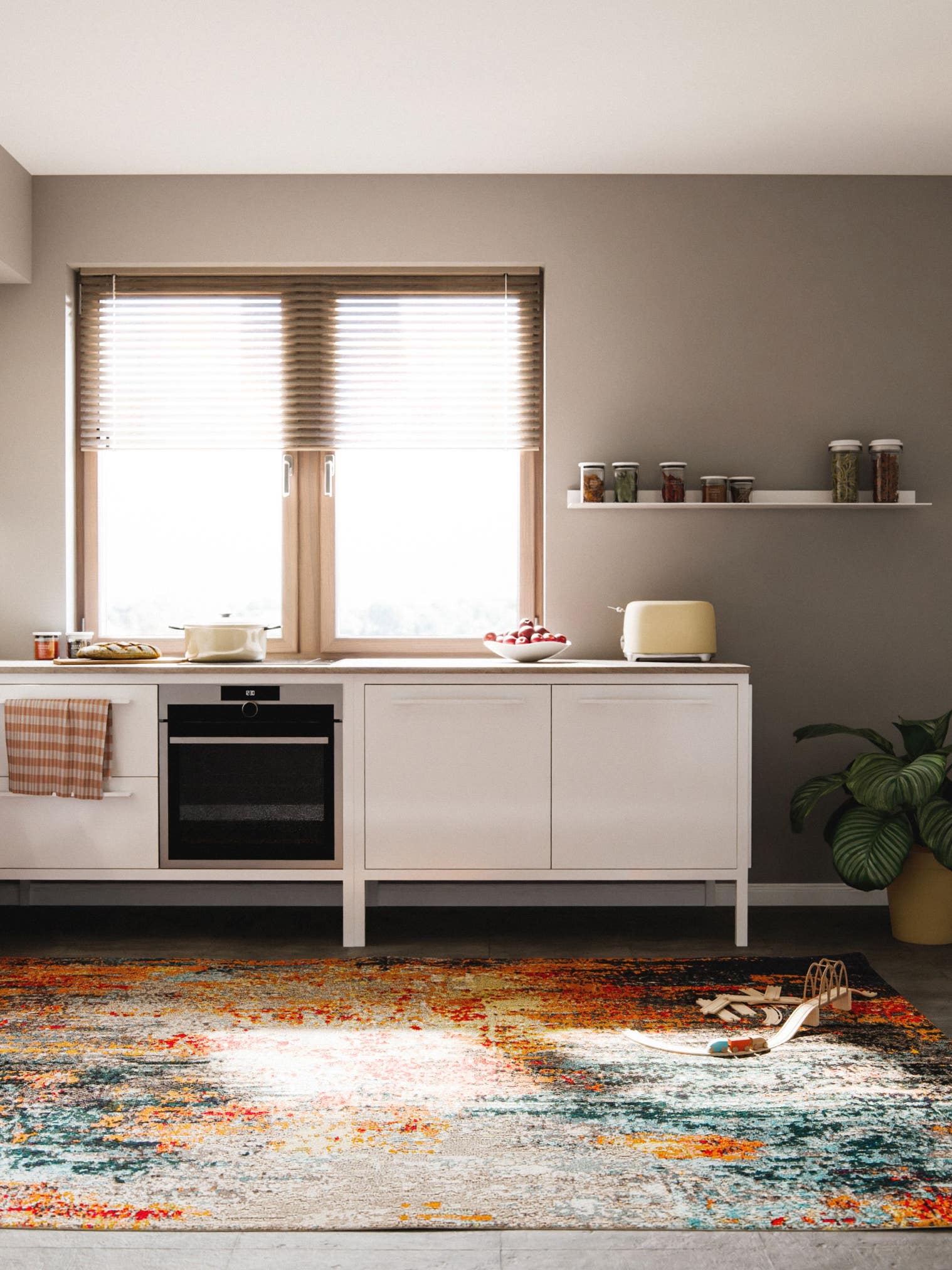 Teppich aus 100% Polypropylen in Multicolor mit 11 bis 20 mm hohem Flor von benuta Nest