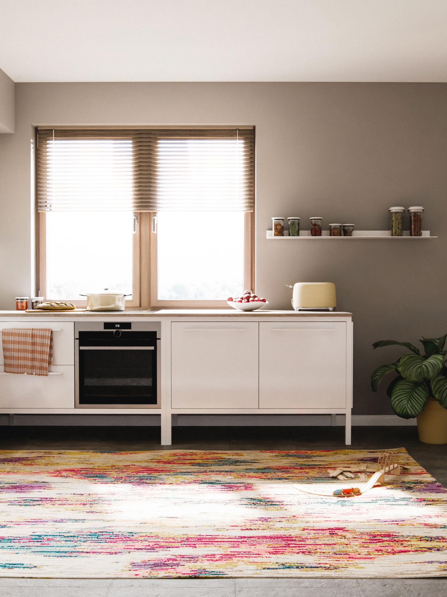 Teppich aus 100% Polypropylen in Multicolor mit 11 bis 20 mm hohem Flor von benuta Nest