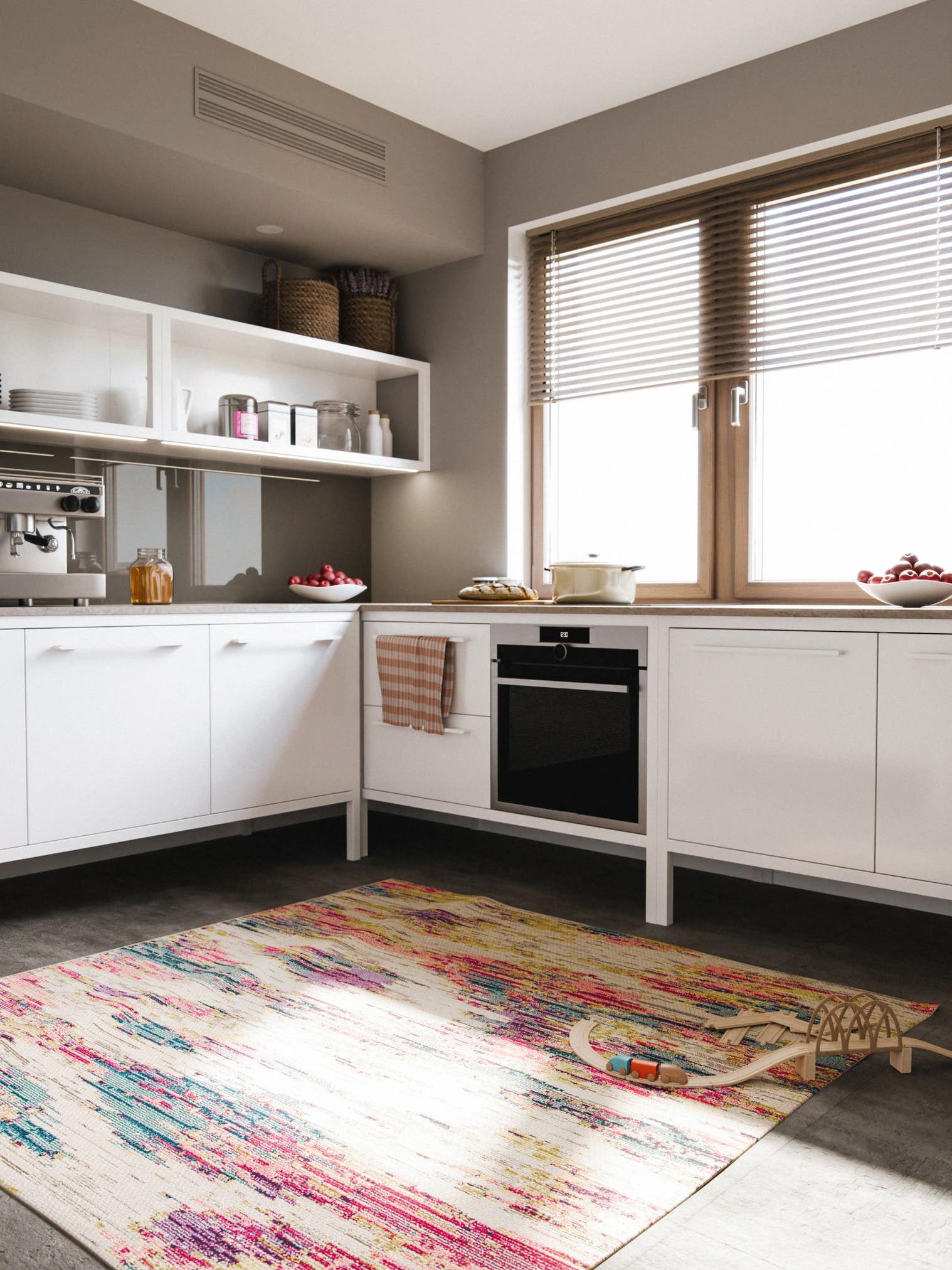 Rug made of 100% Polypropylene in Multicoloured with a 11 - 20 mm high pile by benuta Nest