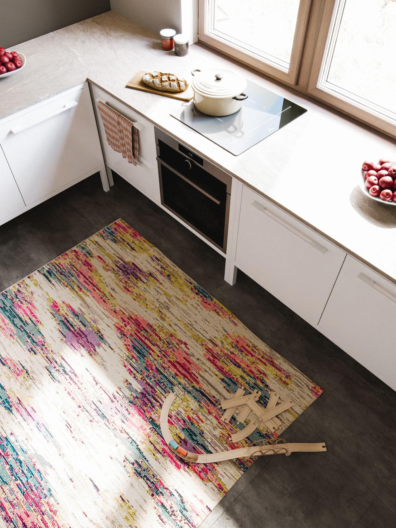 Rug made of 100% Polypropylene in Multicoloured with a 11 - 20 mm high pile by benuta Nest