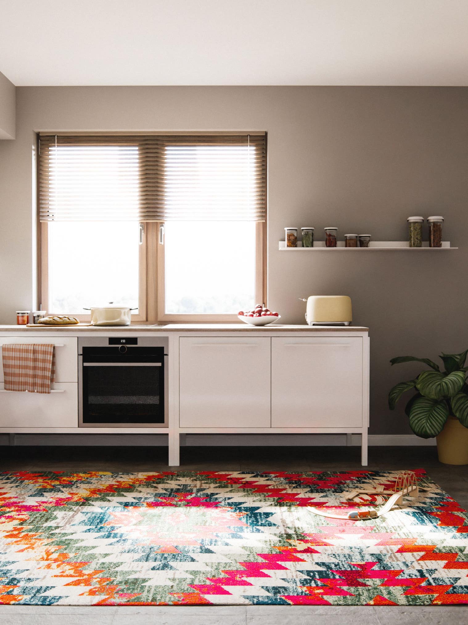 Teppich aus 100% Polypropylen in Multicolor mit 11 bis 20 mm hohem Flor von benuta Nest
