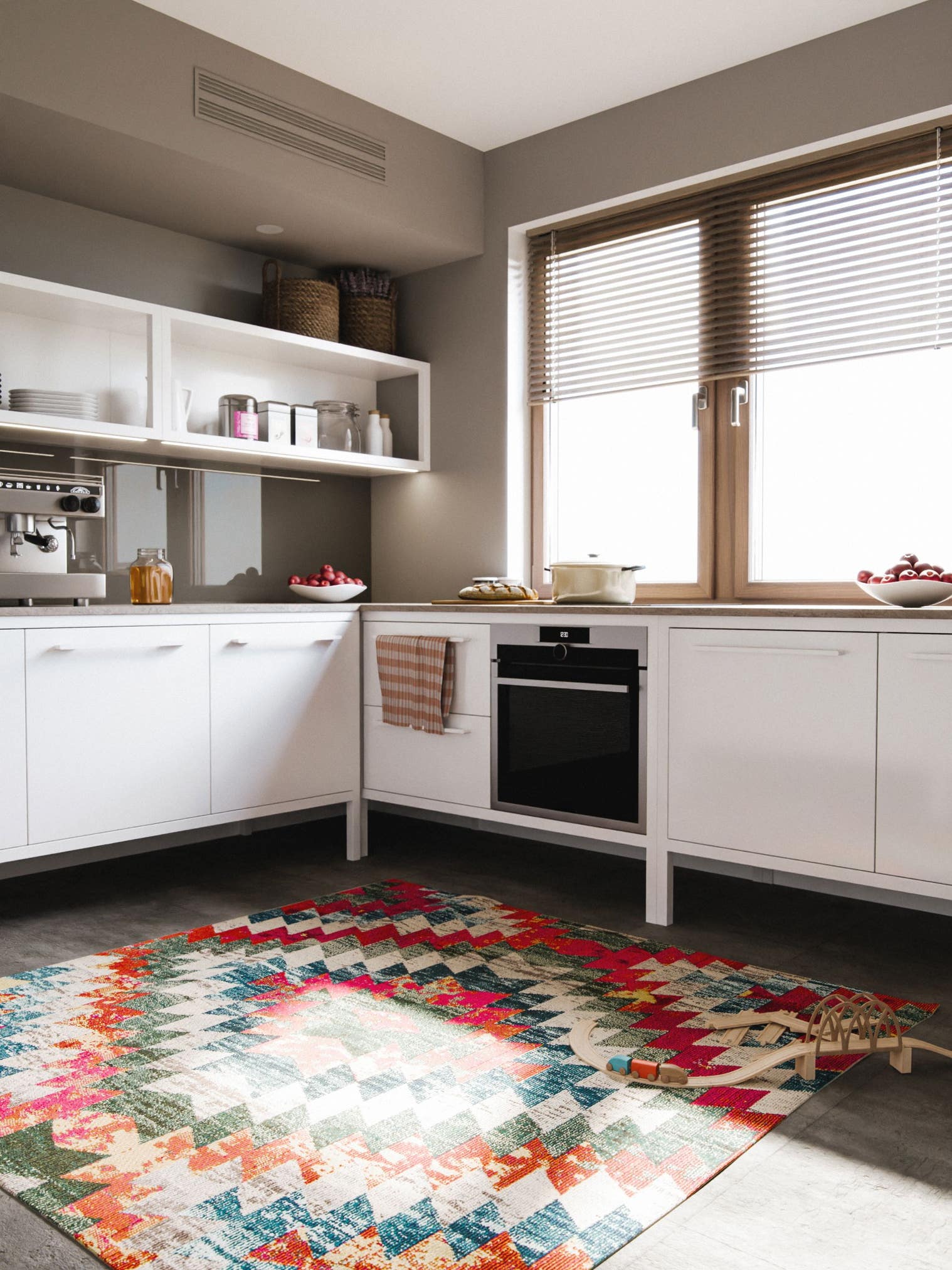 Teppich aus 100% Polypropylen in Multicolor mit 11 bis 20 mm hohem Flor von benuta Nest