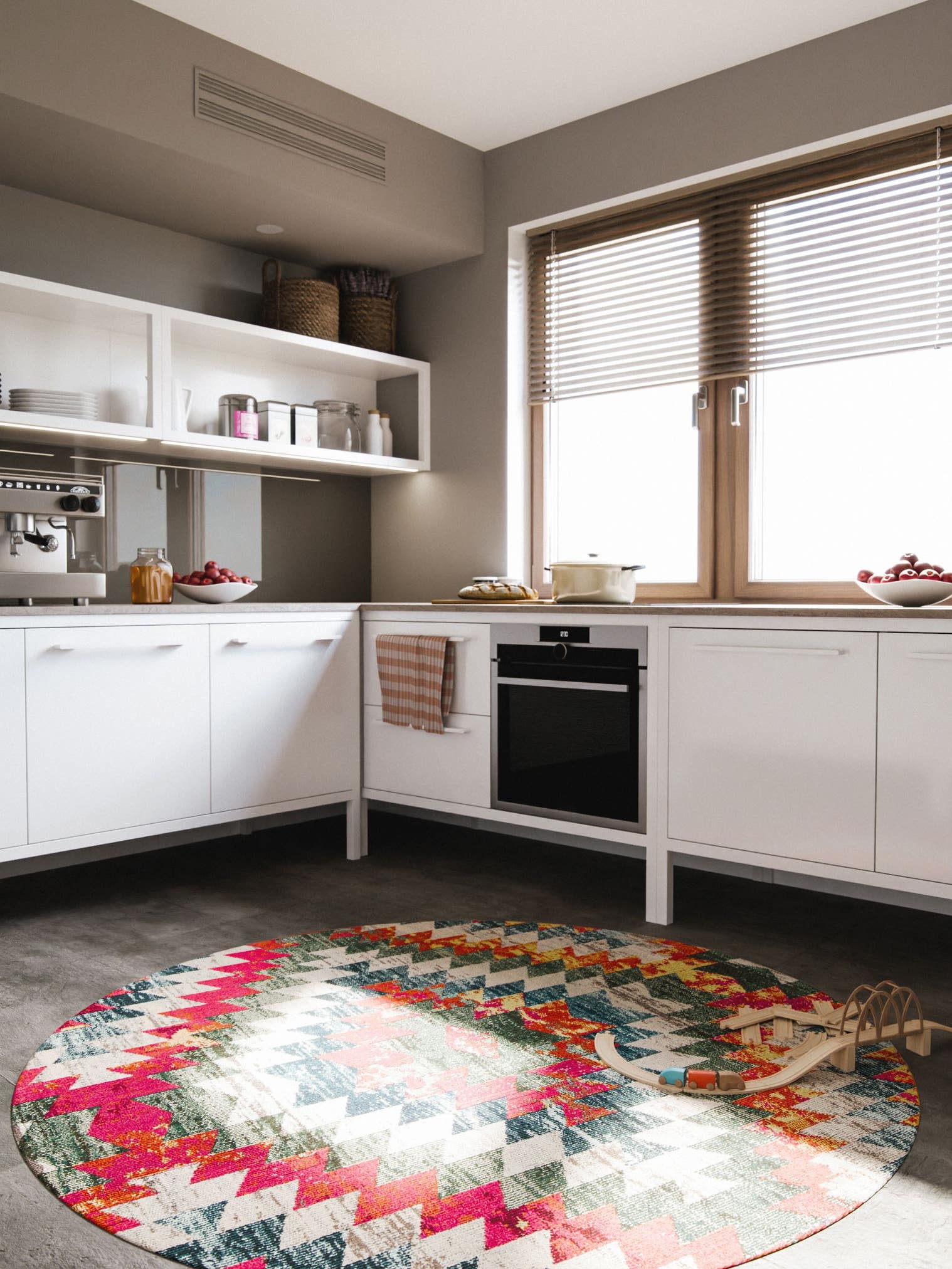 Teppich aus 100% Polypropylen in Multicolor mit 11 bis 20 mm hohem Flor von benuta Nest