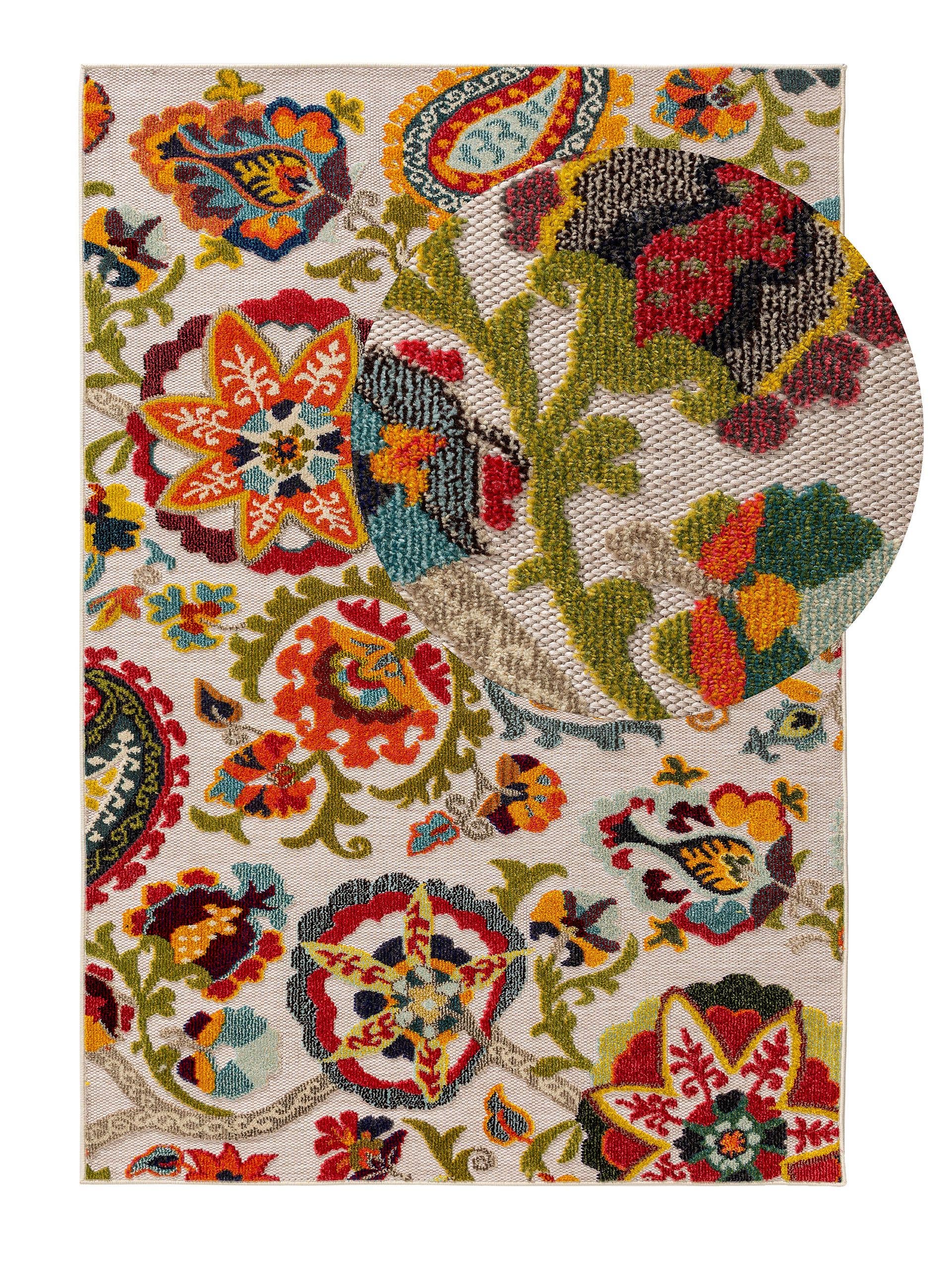 Rug made of 100% Polypropylene in Multicoloured with a 6 - 10 mm high pile by benuta Nest