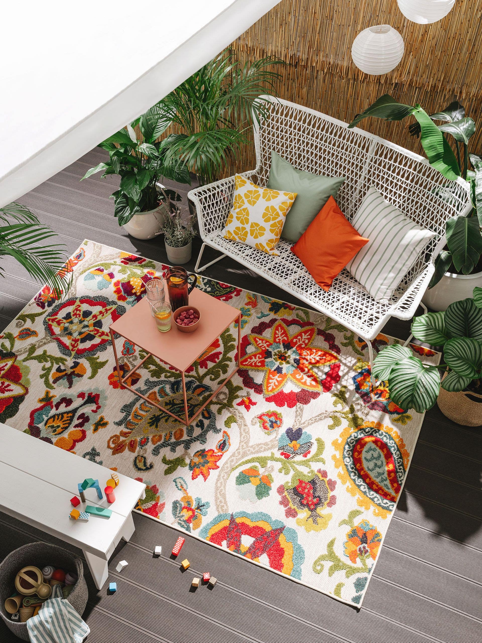 Rug made of 100% Polypropylene in Multicoloured with a 6 - 10 mm high pile by benuta Nest