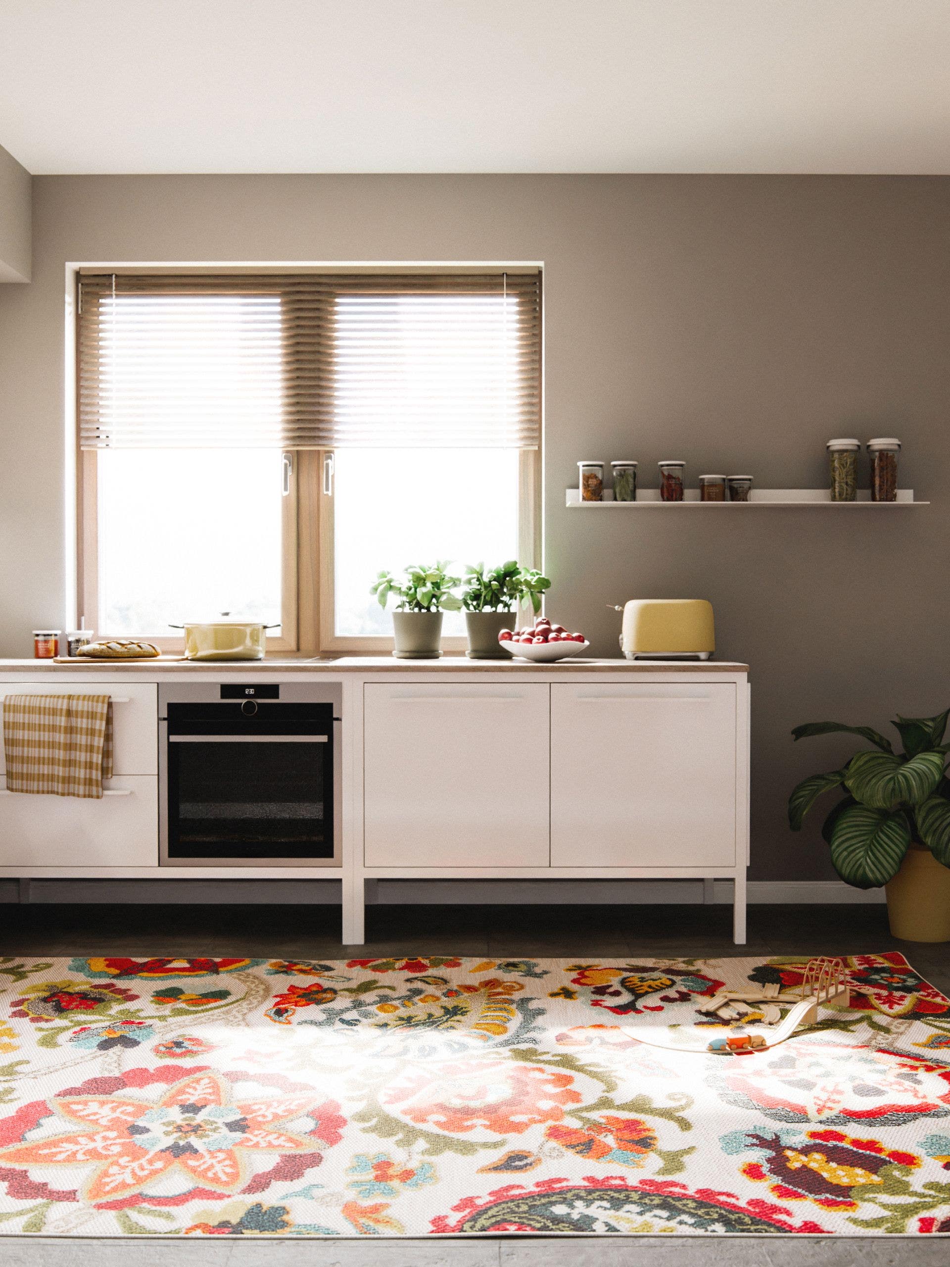 Rug made of 100% Polypropylene in Multicoloured with a 6 - 10 mm high pile by benuta Nest