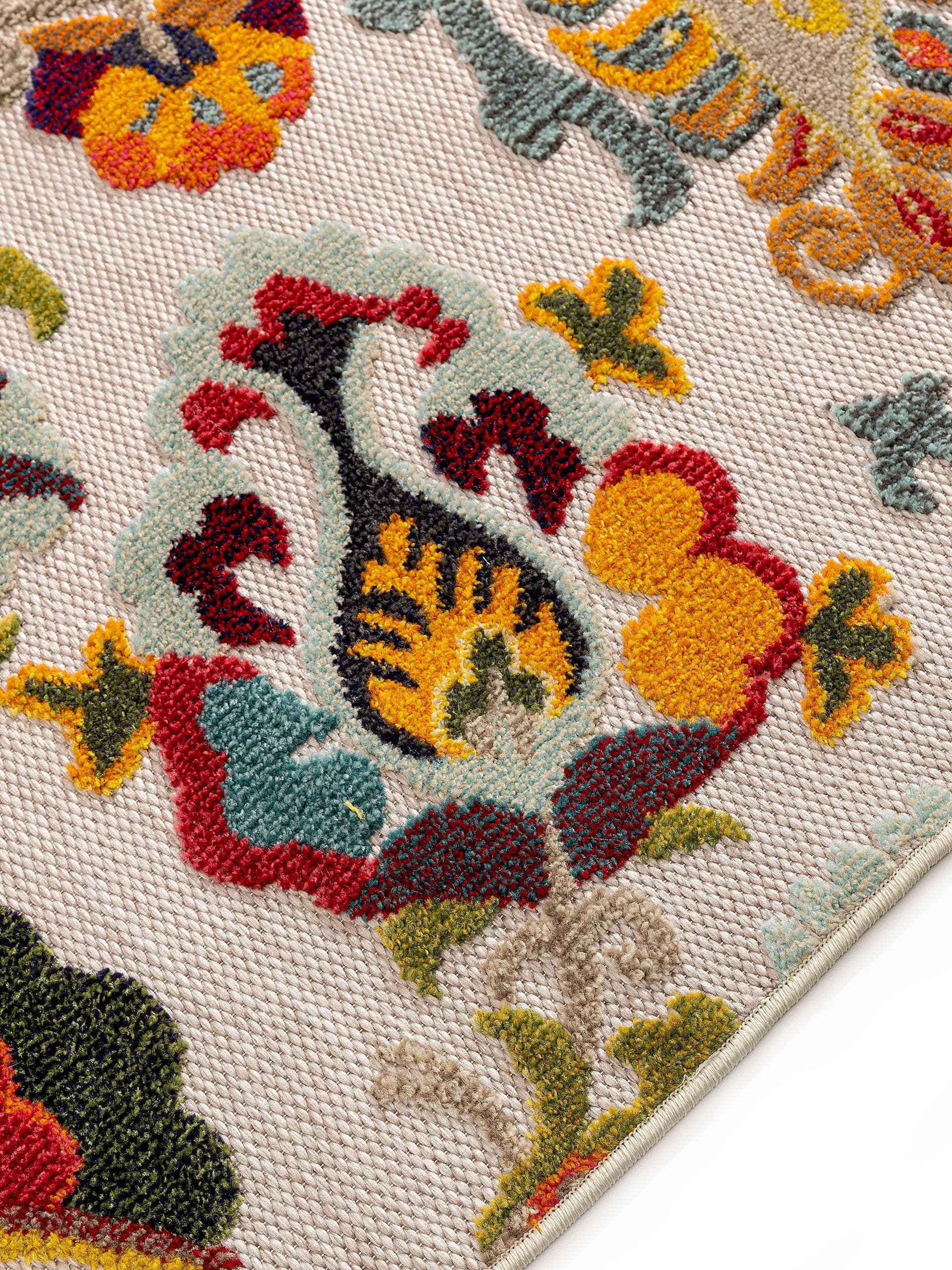 Rug made of 100% Polypropylene in Multicoloured with a 6 - 10 mm high pile by benuta Nest