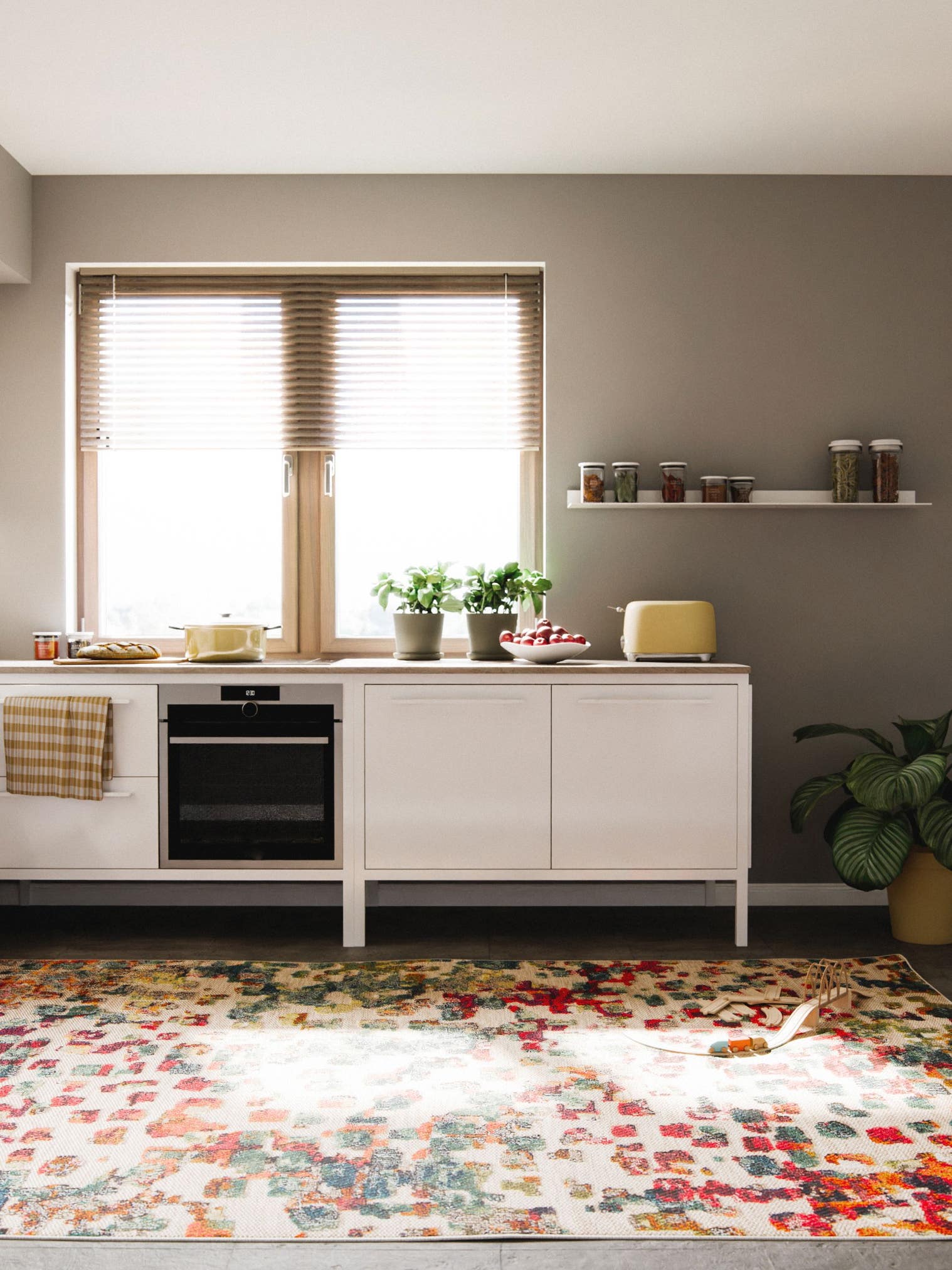 Teppich aus 100% Polypropylen in Multicolor mit 6 bis 10 mm hohem Flor von benuta Nest