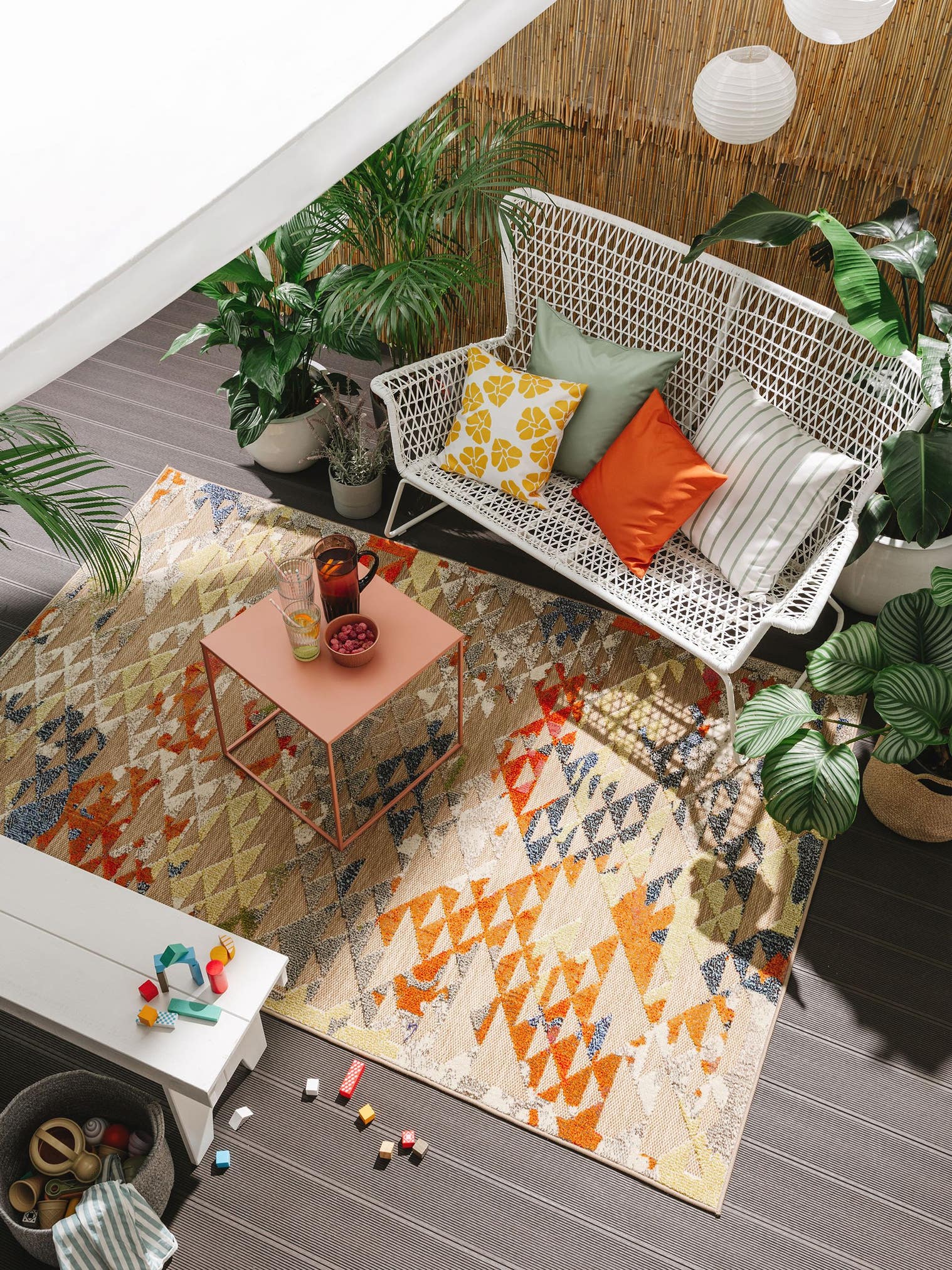 Rug made of 100% Polypropylene in Multicoloured with a 6 - 10 mm high pile by benuta Nest