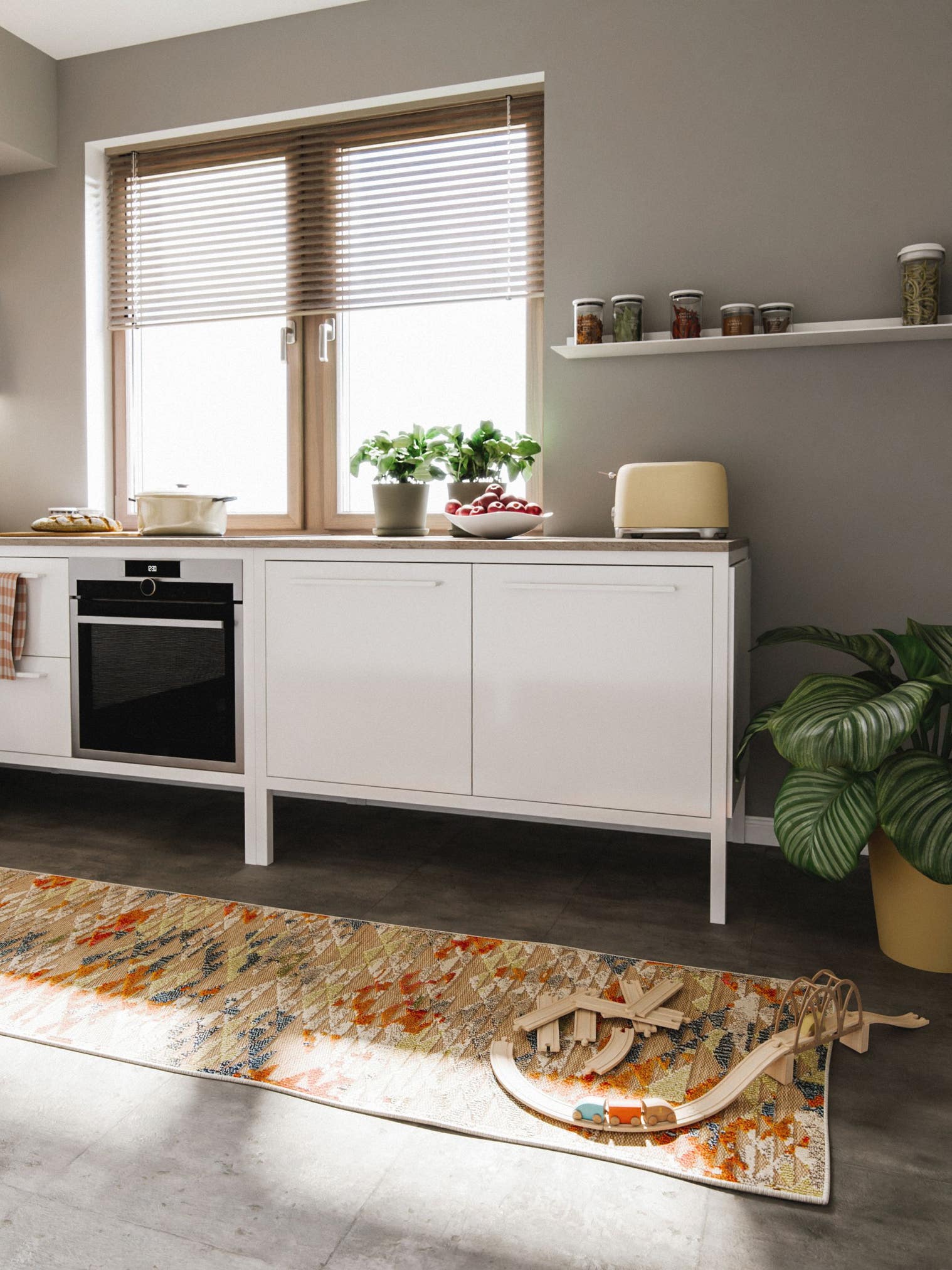 Teppich aus 100% Polypropylen in Multicolor mit 6 bis 10 mm hohem Flor von benuta Nest