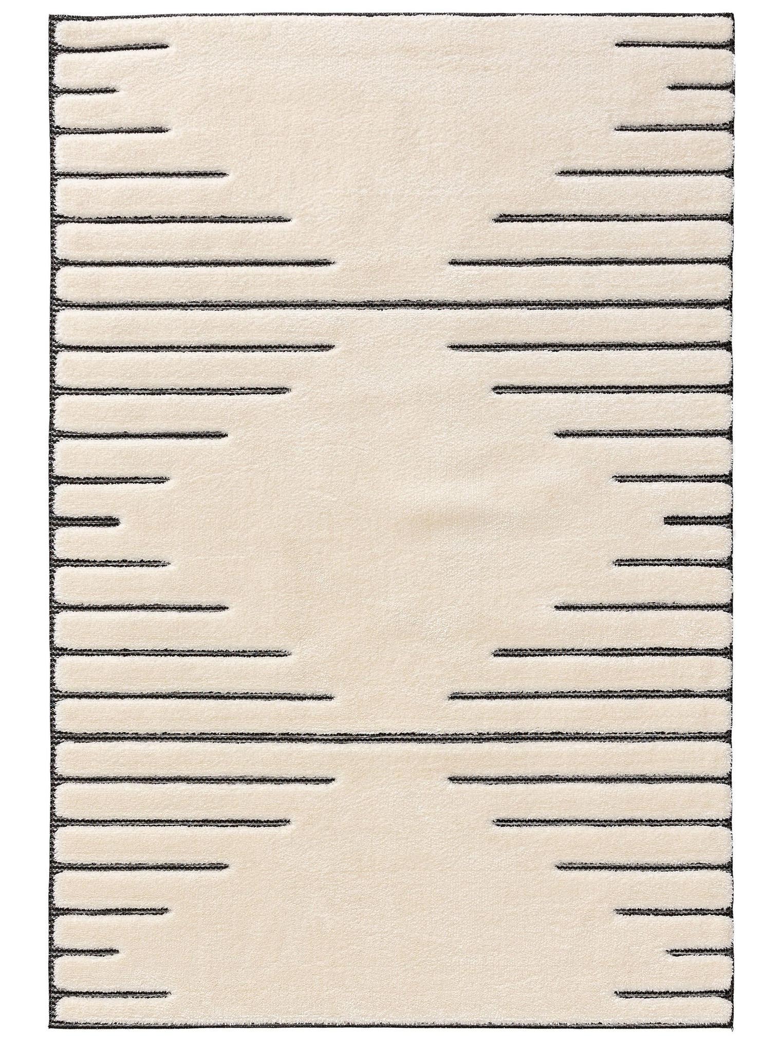 Teppich aus 63% Polyester, 37% Polypropylen in Weiß mit 11 bis 20 mm hohem Flor von benuta Basic