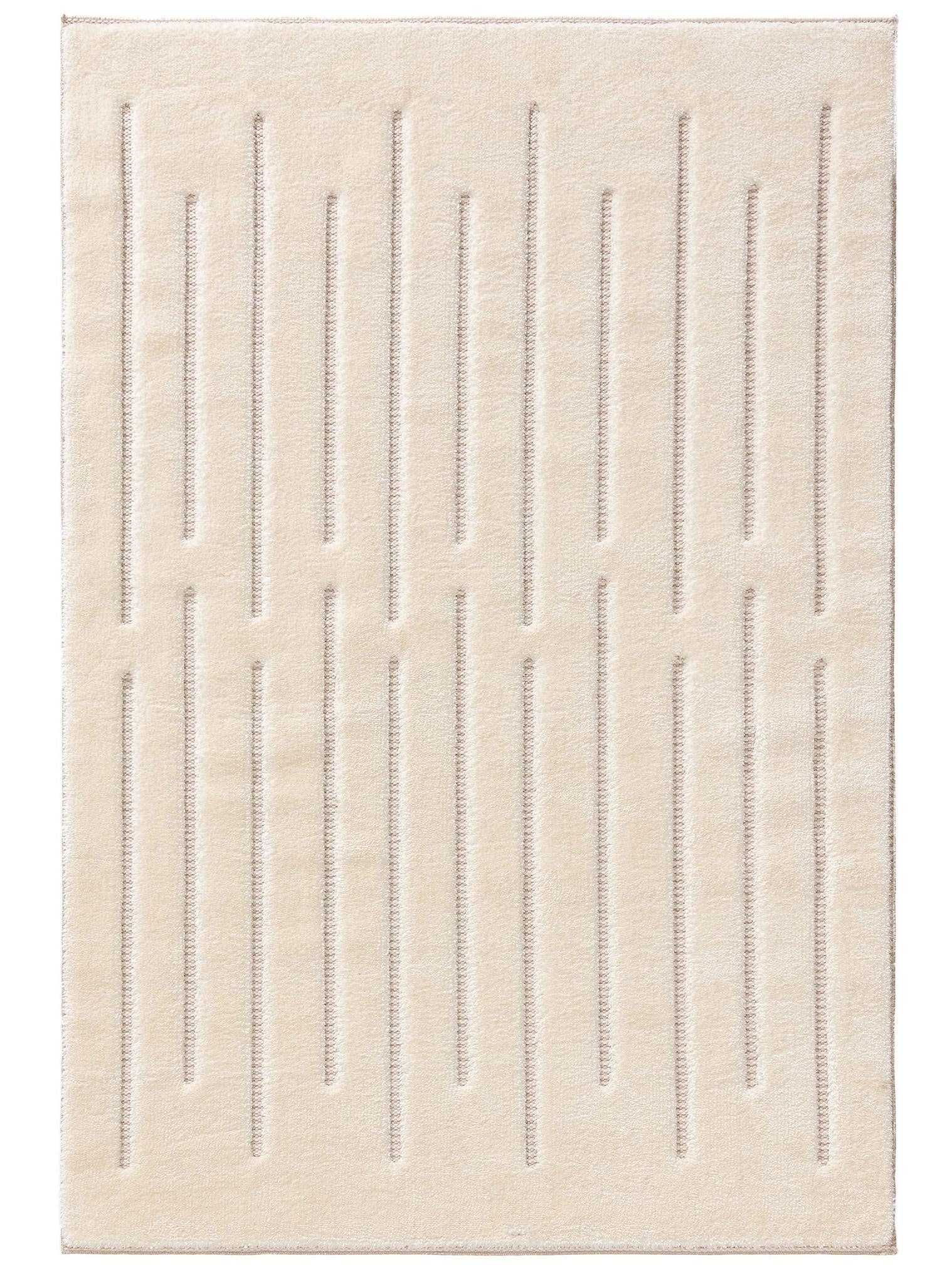 Teppich aus 63% Polyester, 37% Polypropylen in Weiß mit 11 bis 20 mm hohem Flor von benuta Basic