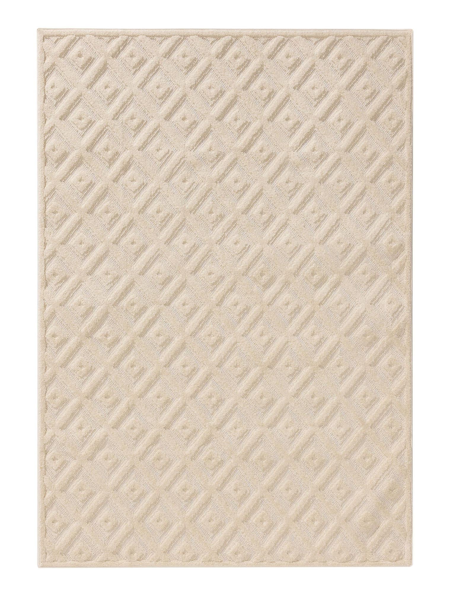 Teppich aus 100% Polypropylen in Weiß mit 11 bis 20 mm hohem Flor von benuta Basic