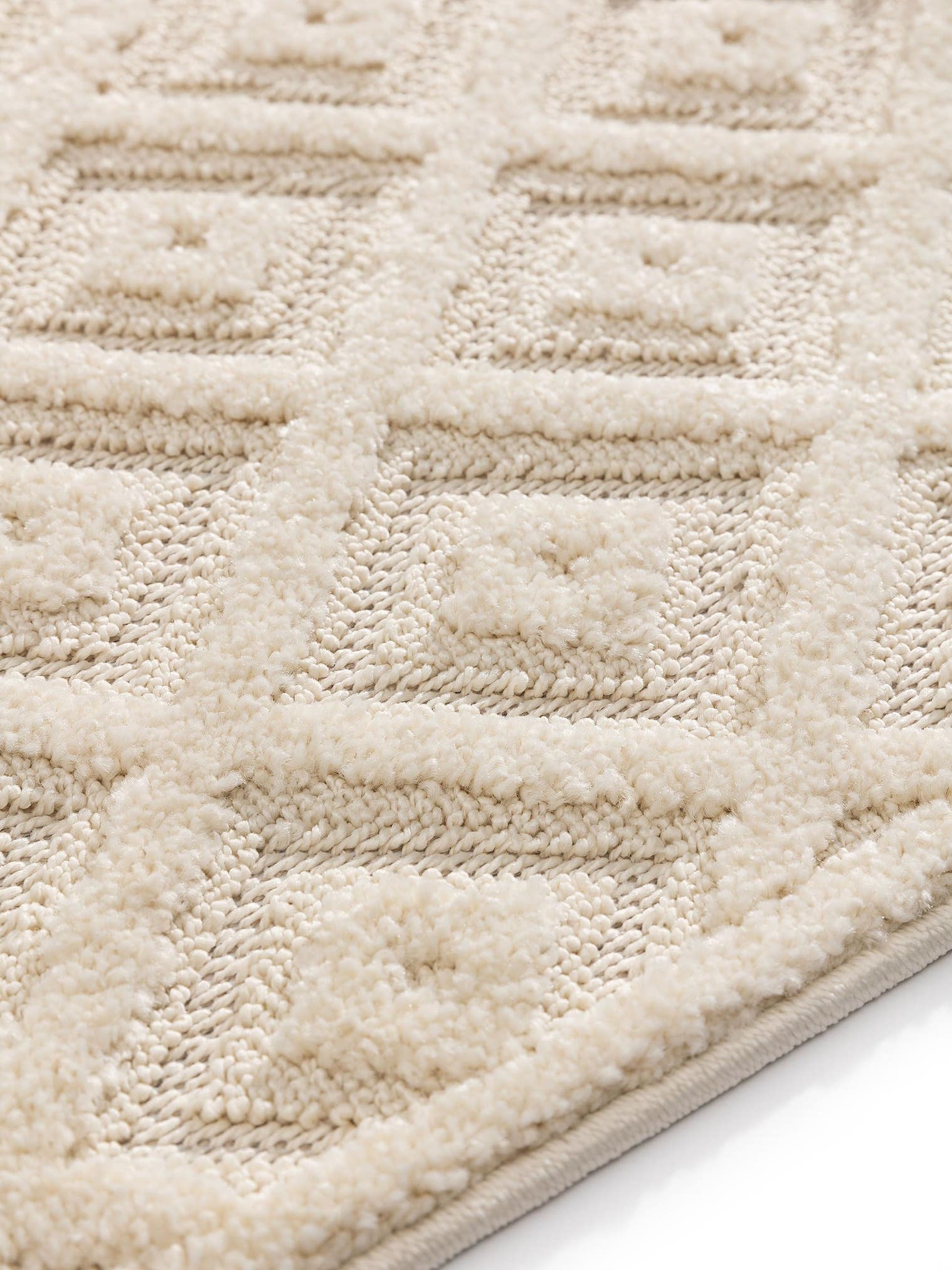Tapis en 100% Polypropylène en Blanc avec une pile de 11 - 20 mm de hauteur de benuta Basic