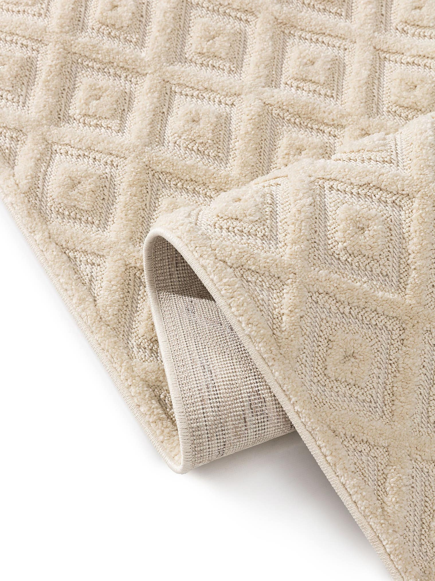 Tapis en 100% Polypropylène en Blanc avec une pile de 11 - 20 mm de hauteur de benuta Basic