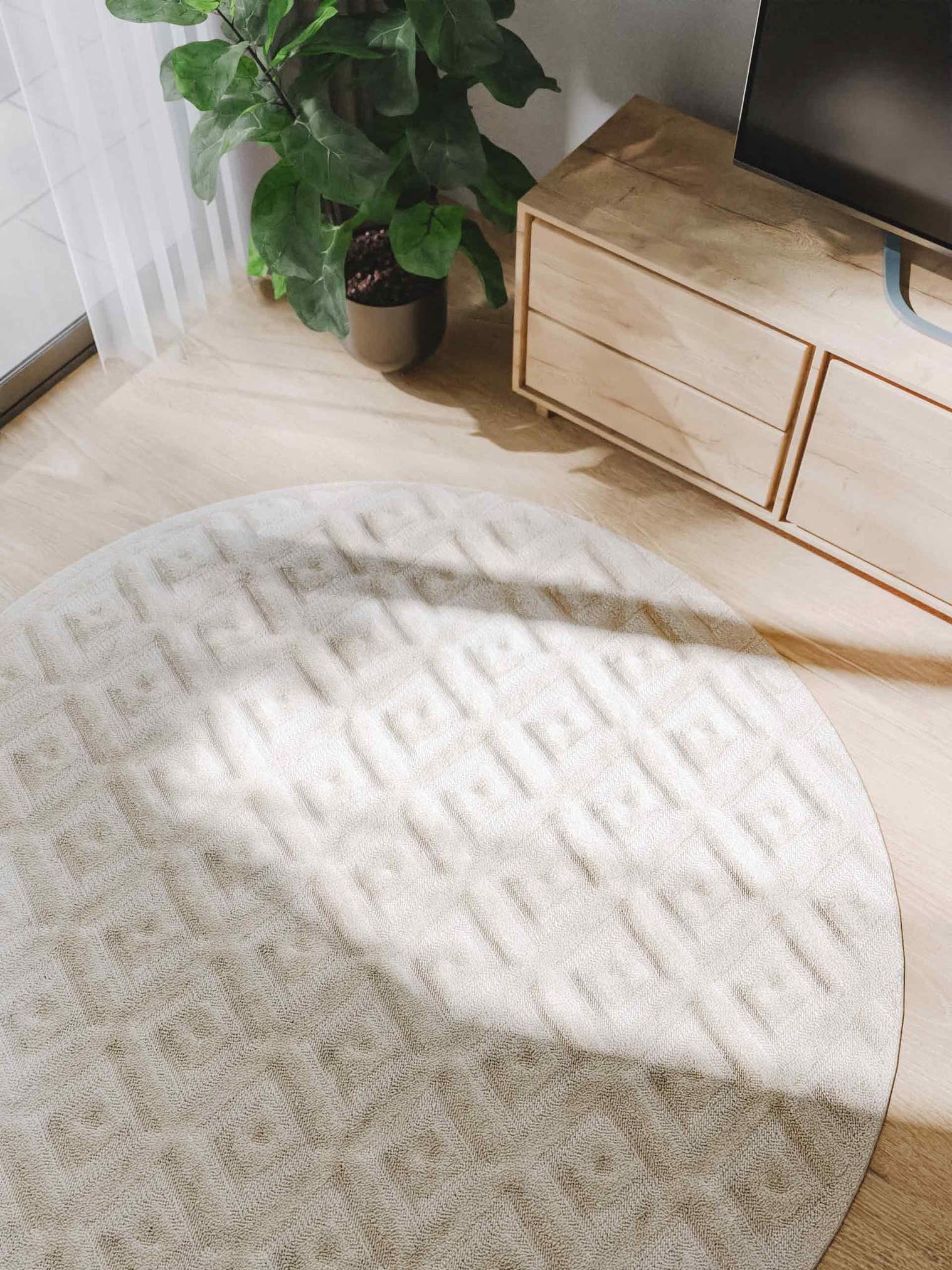Rug made of 100% Polypropylene in White with a 11 - 20 mm high pile by benuta Basic
