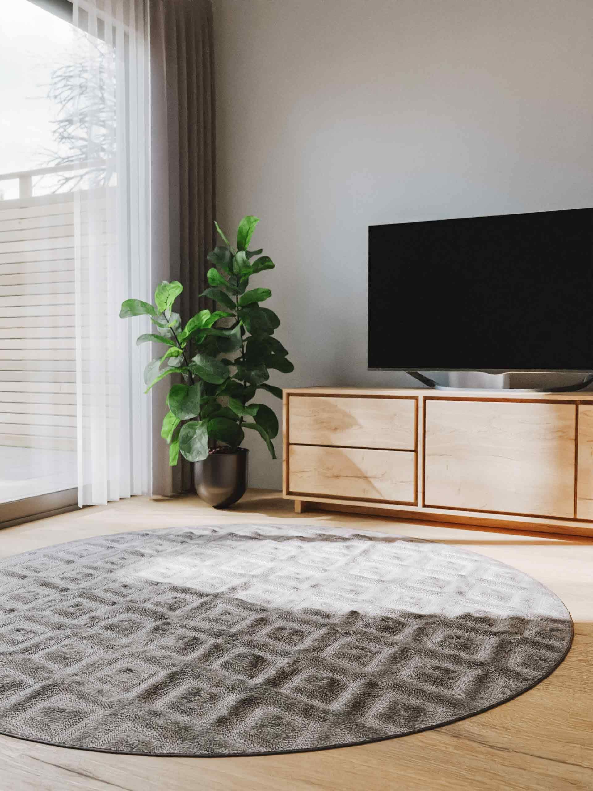 Matta av 100% Polypropylen i Grå med 11 - 20 mm hög lugg från benuta Basic