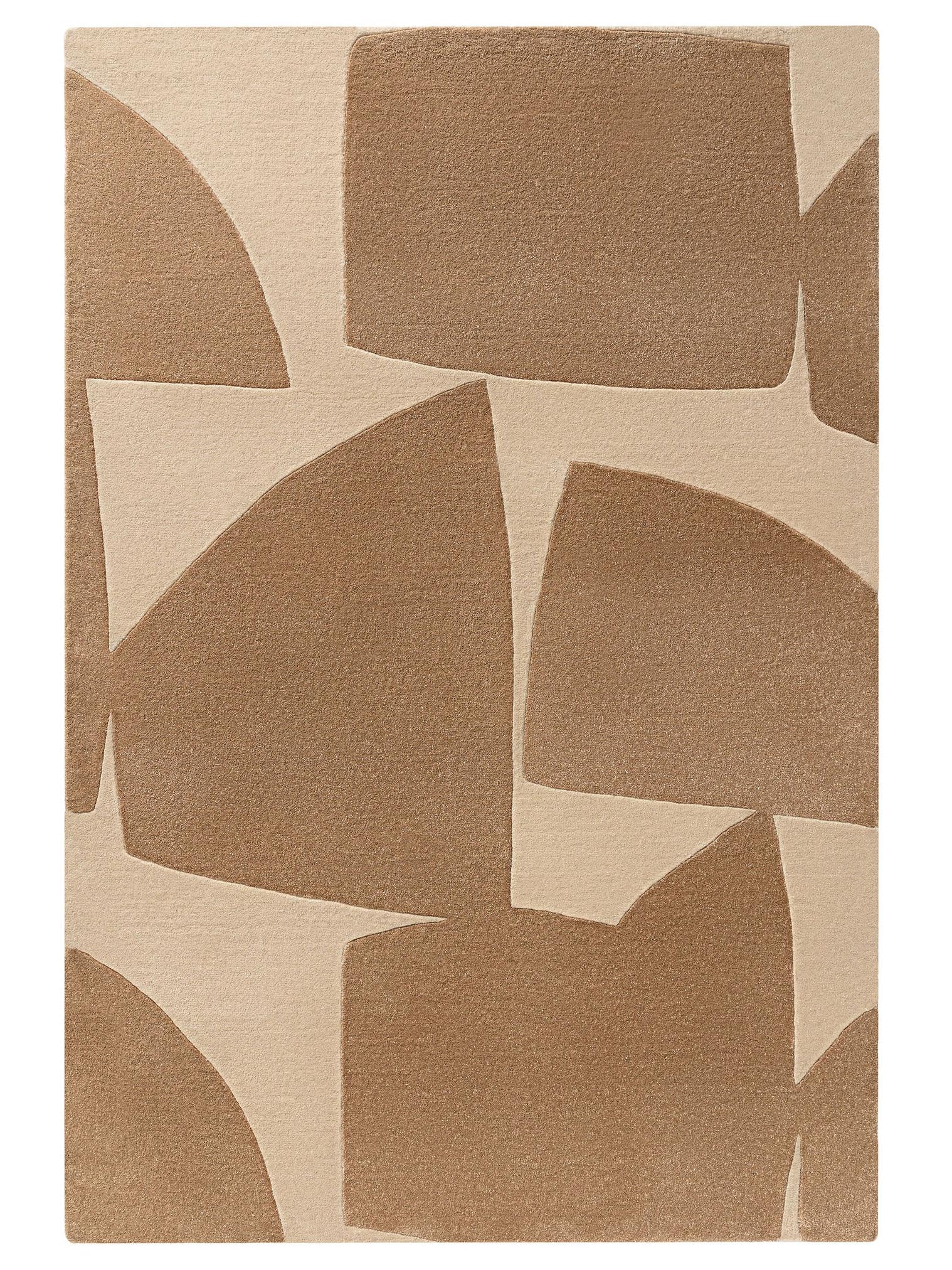 Teppich aus 100% Polyester (recyceltes PET) in Beige mit 6 bis 10 mm hohem Flor von benuta Pure